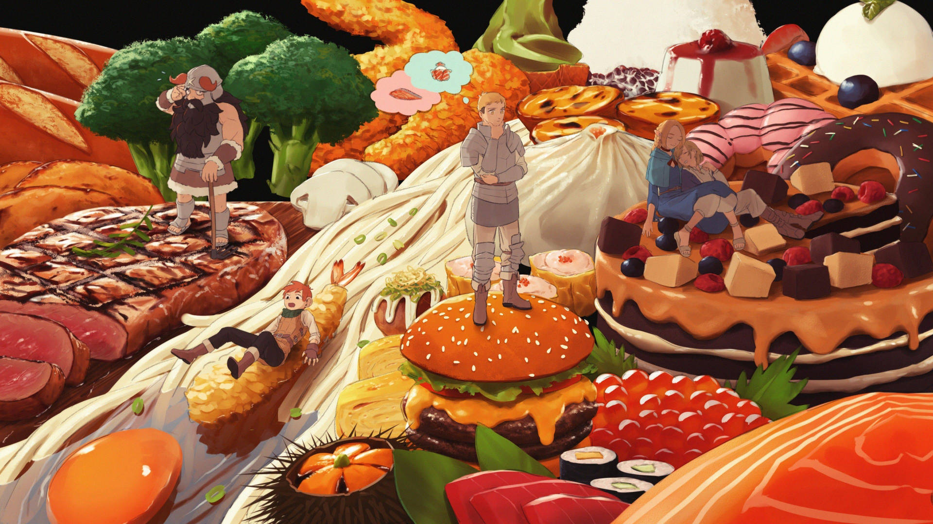 1920x1080 Download Delicious In Dungeon Anime Thanksgiving Pfp Wallpaper, Desktop