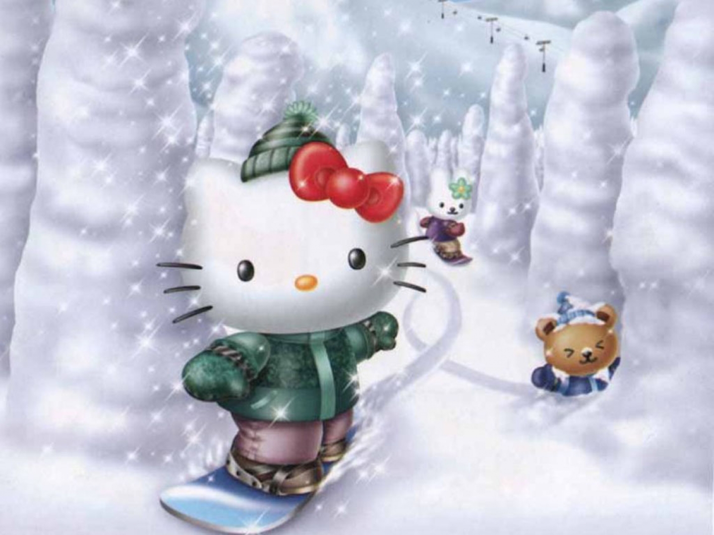 1440x1080 Hello Kitty and Friends Snowboarding, Desktop