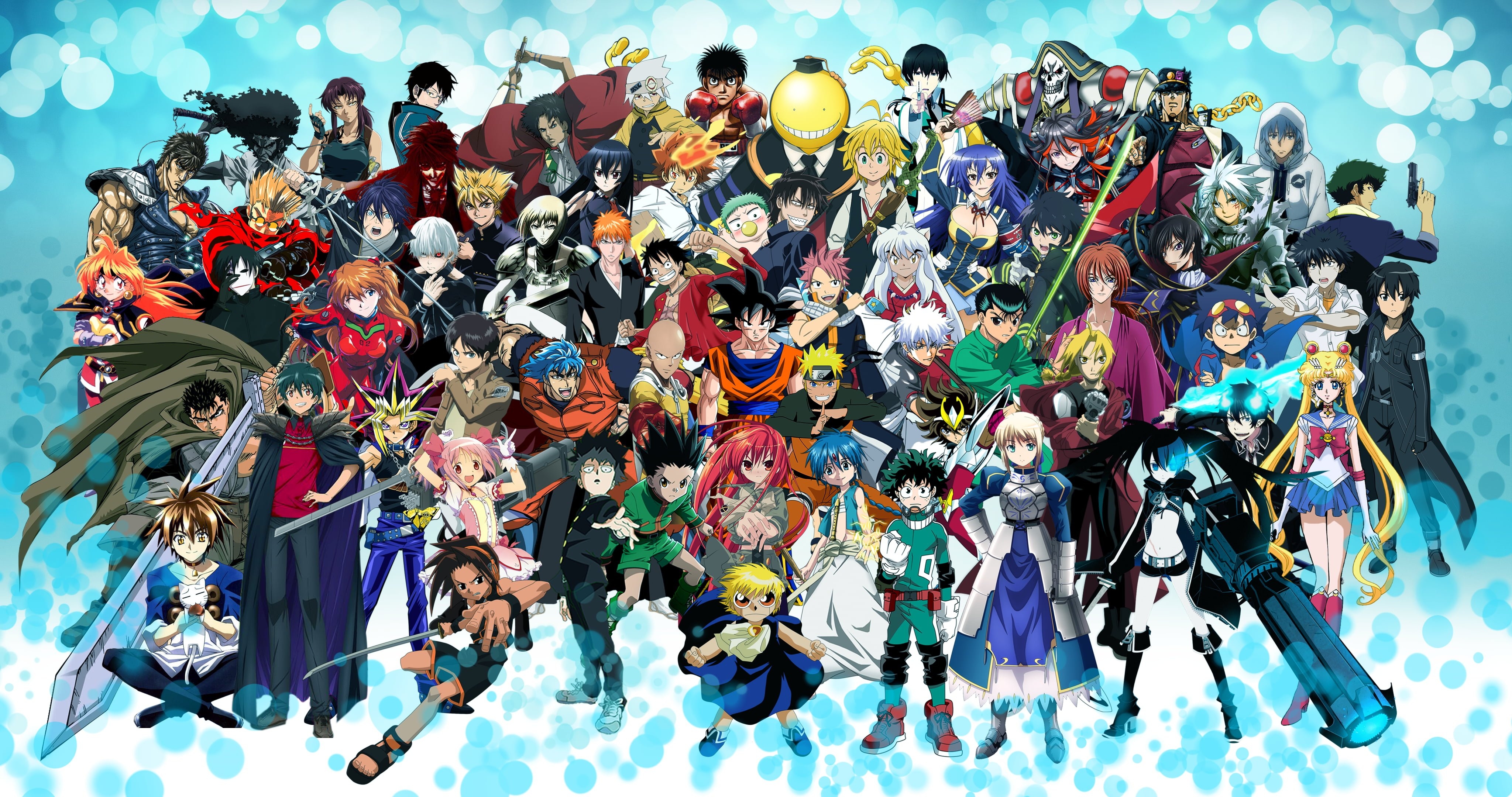 4100x2160 Assorted Anime characters poster HD wallpaper, Desktop