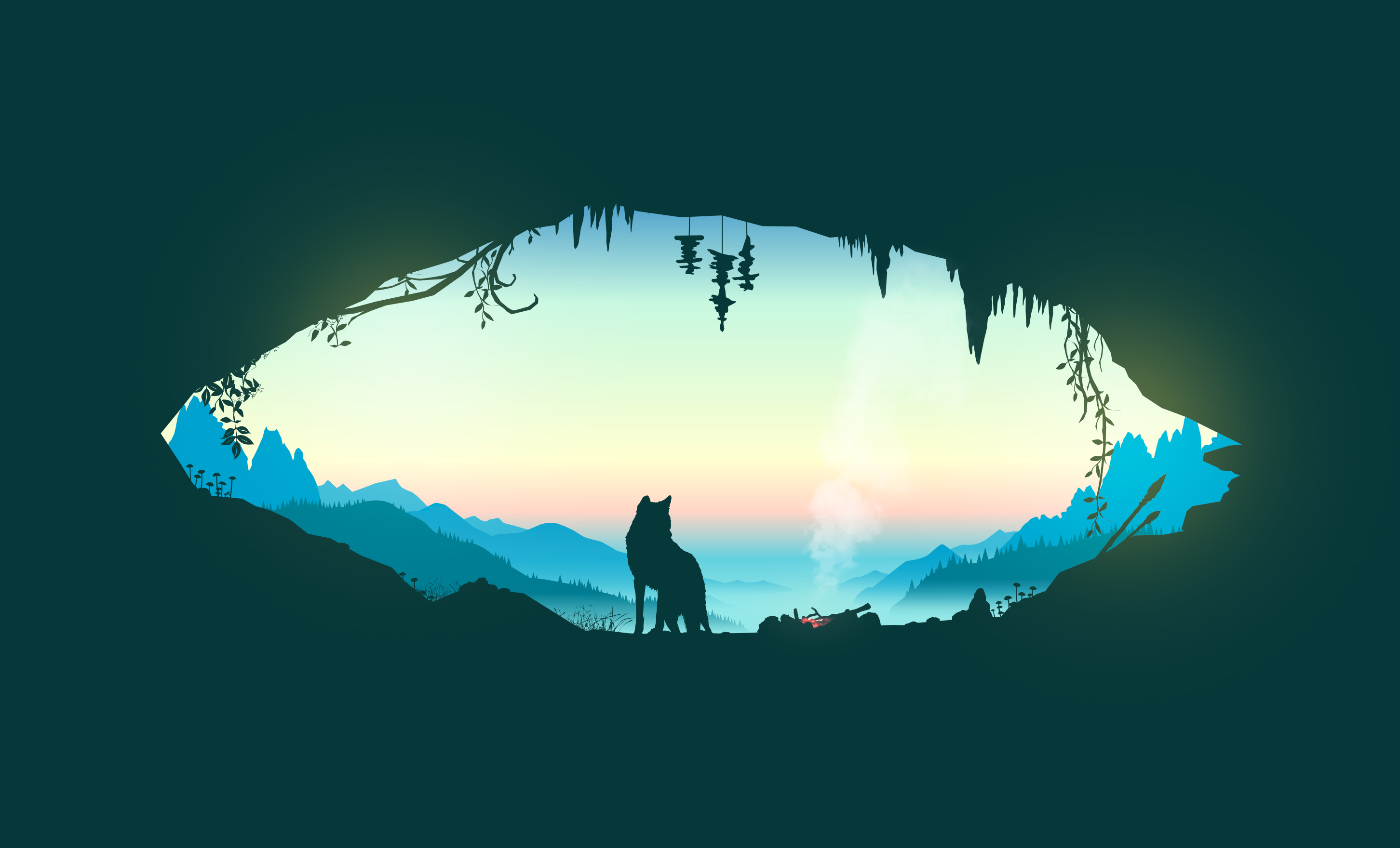 2910x1760 Minimalist Wolf Wallpaper Free Minimalist Wolf Background, Desktop