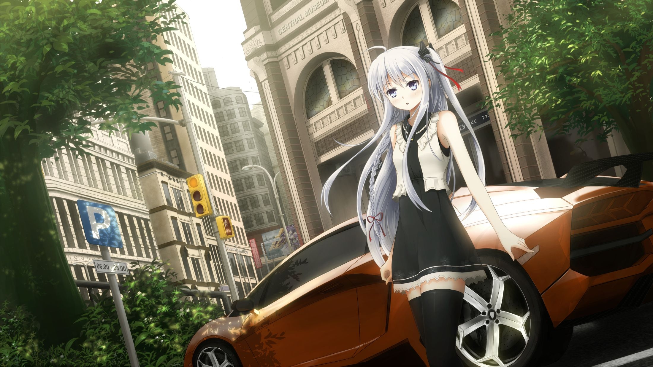 2200x1240 Small dump of anime girls (and boy) with cars wallpaper, Desktop