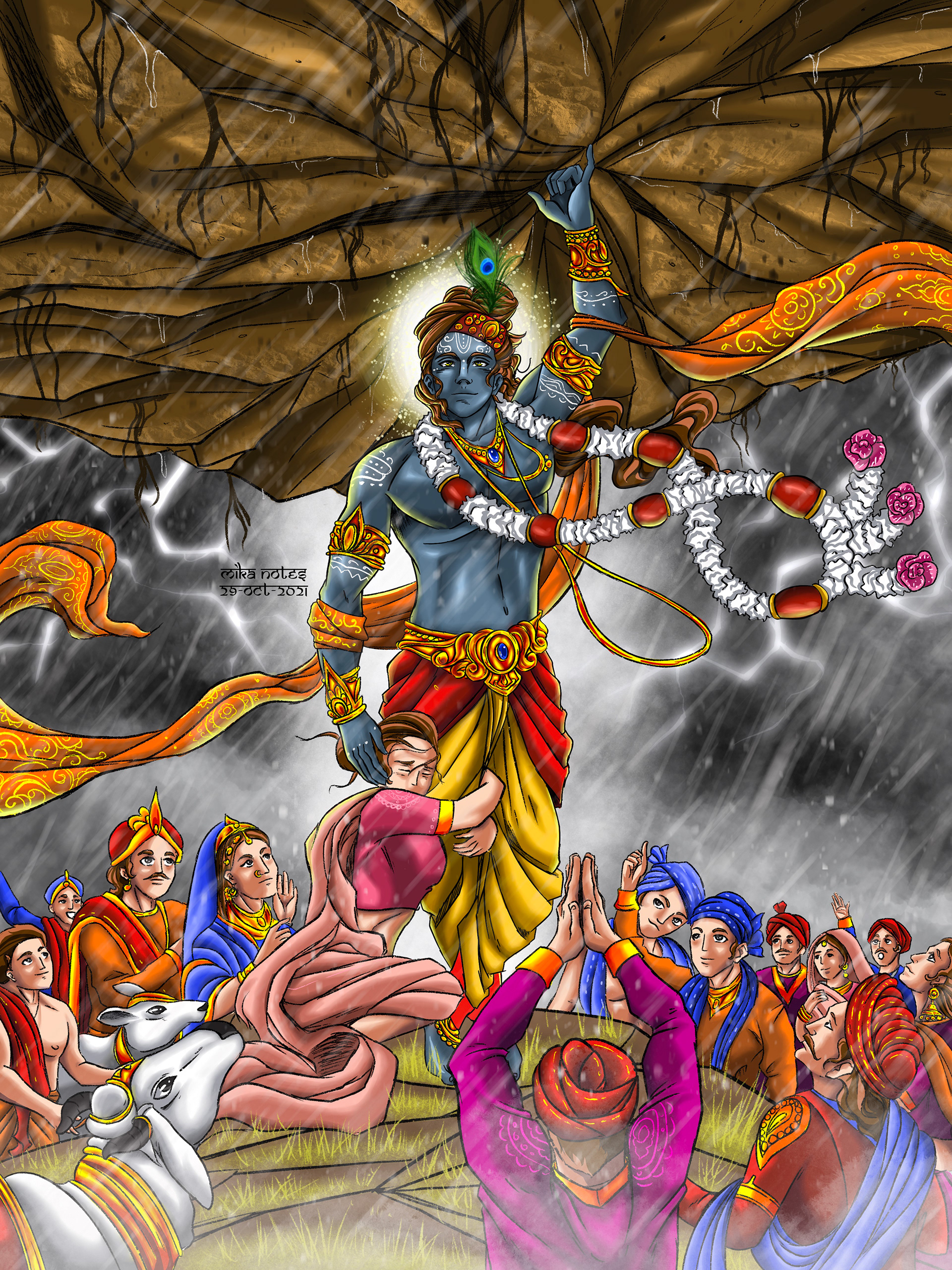 1920x2560 SHREE KRISHNA LIFTS GOVARDHAN PARVAT, Phone