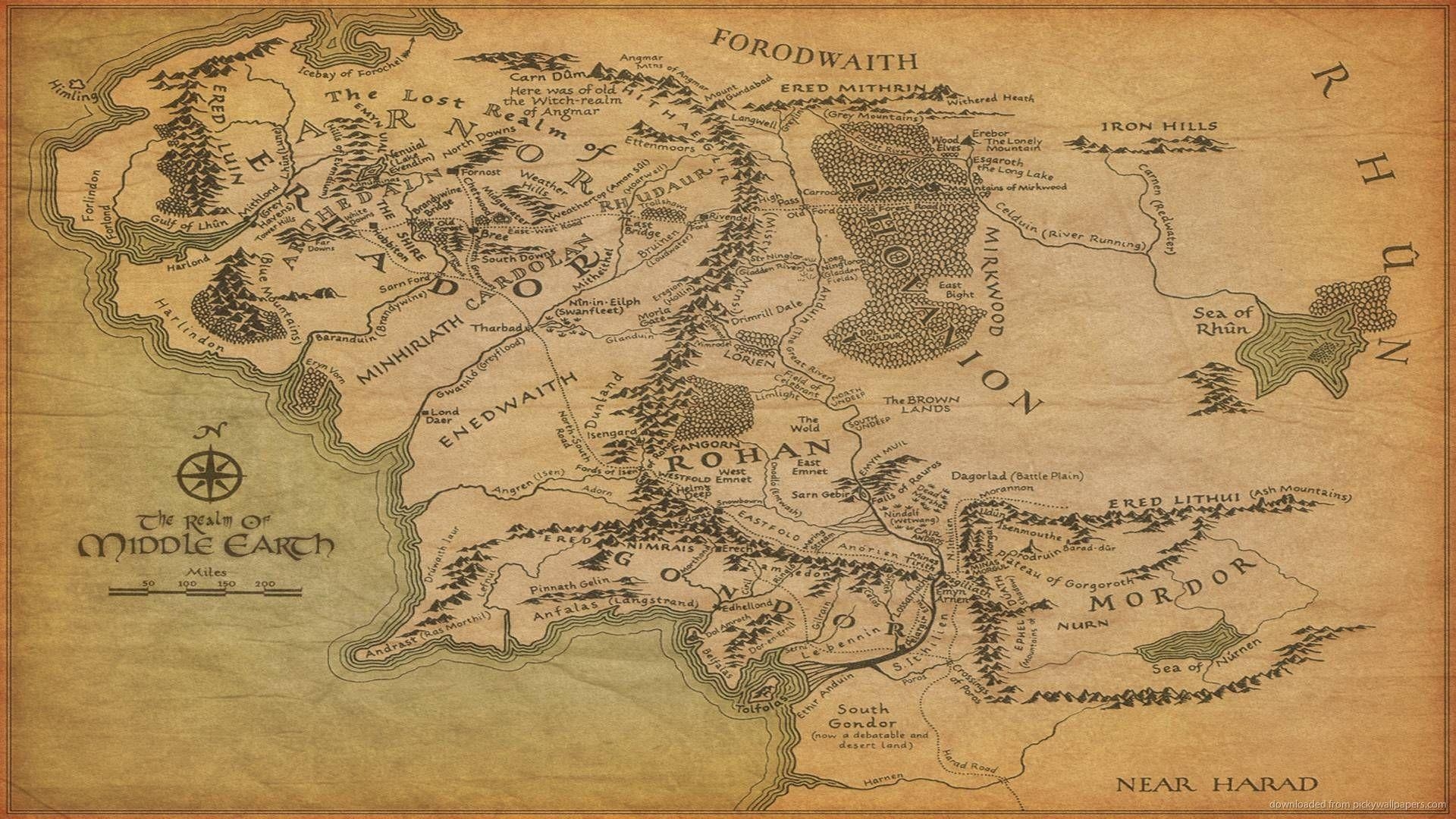 1920x1080 Middle Earth Map Wallpaper. Middle earth map, Middle earth, Fantasy map, Desktop