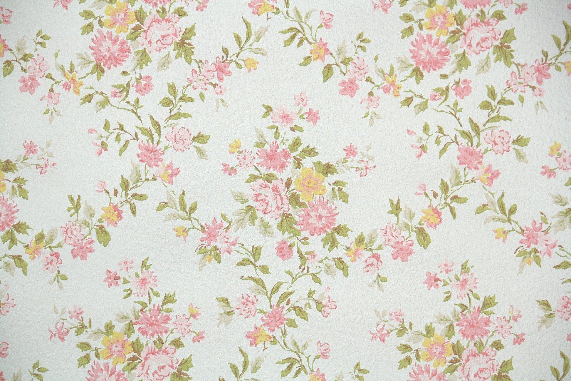 1950x1300 1960s Floral Vintage Wallpaper, Desktop