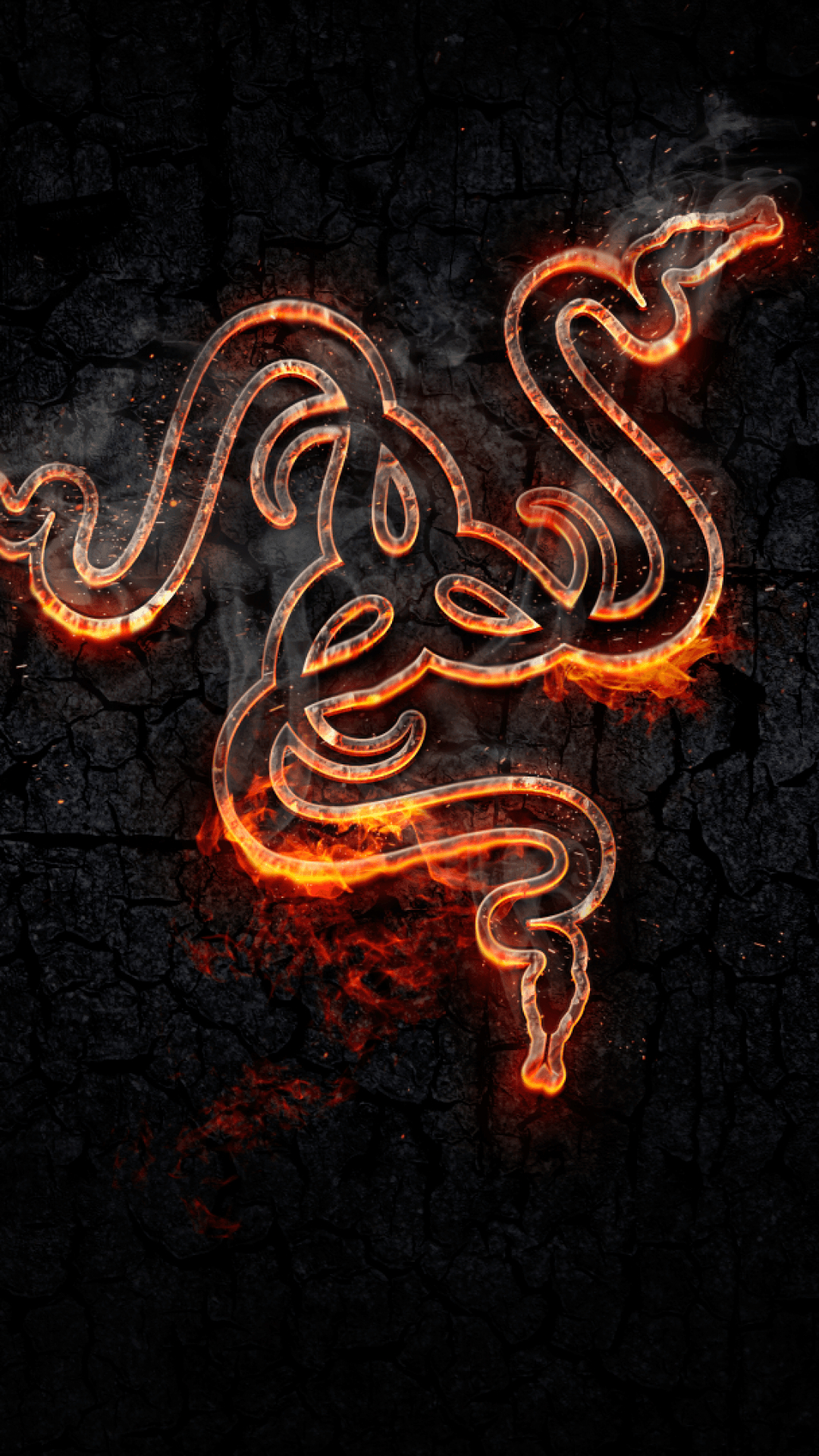 1080x1920 Download  Razer, Logo, Fire, Gaming, Snake Wallpaper, Phone