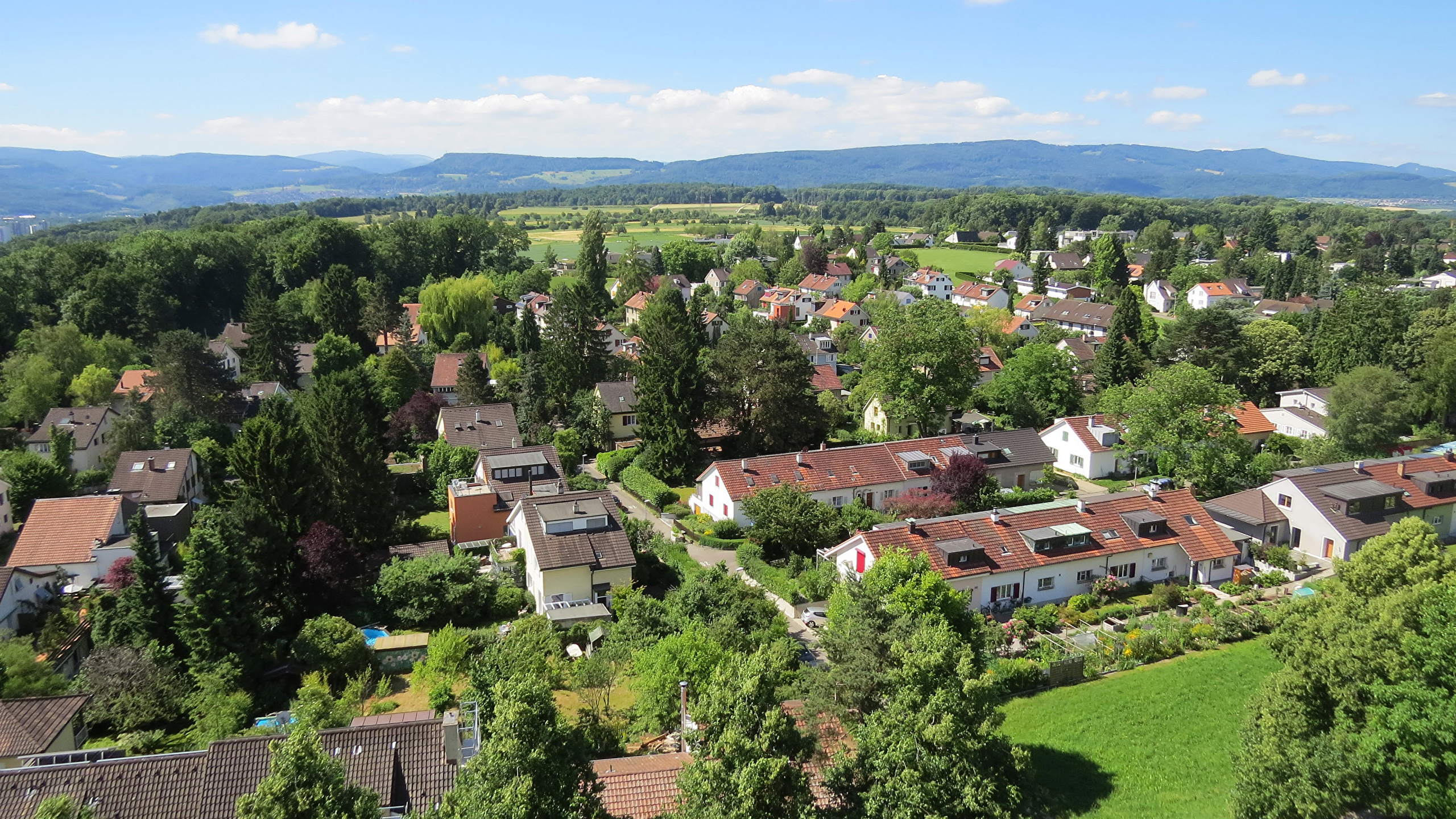 2560x1440 image Switzerland Basel Trees Cities Building, Desktop