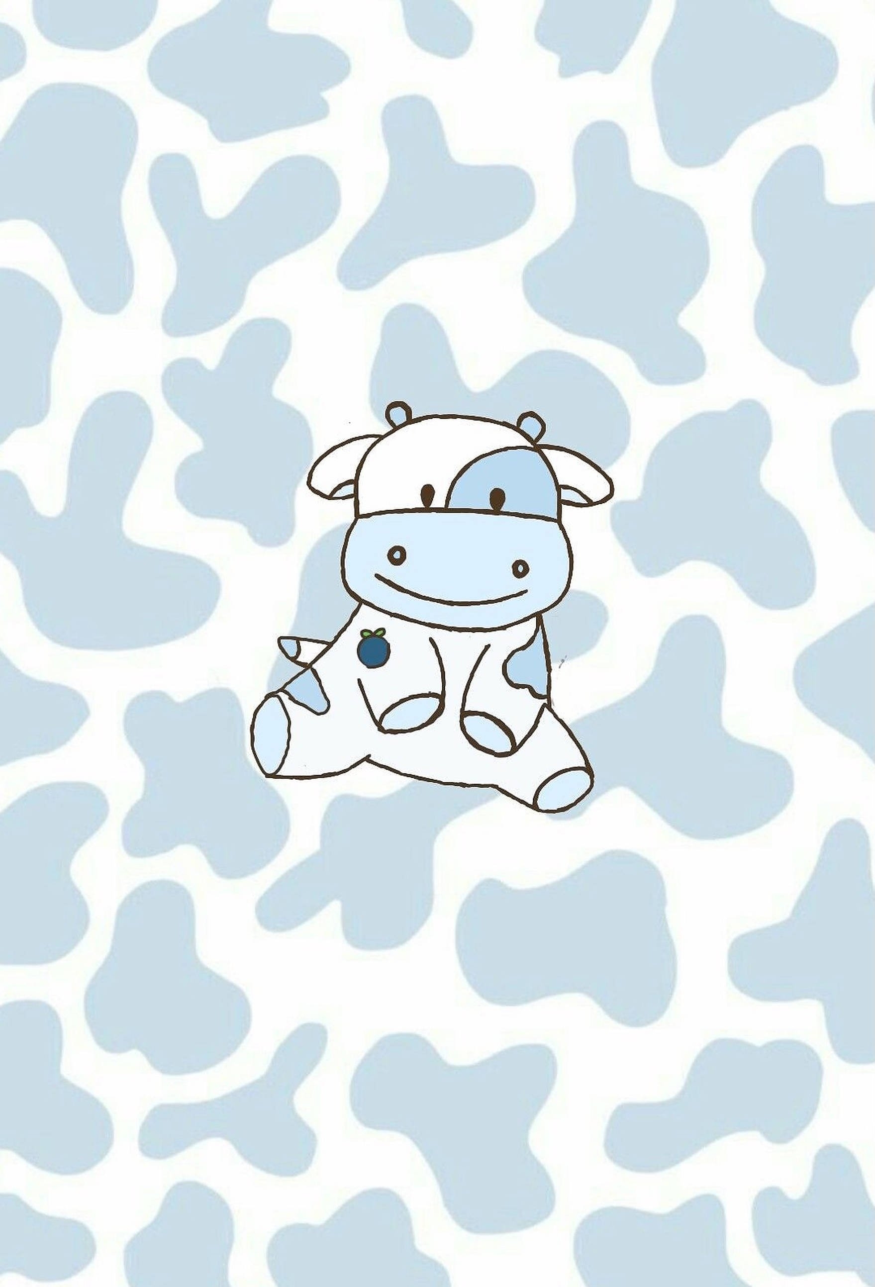 1760x2590 Download Cute Blue Cow Print Wallpaper, Phone