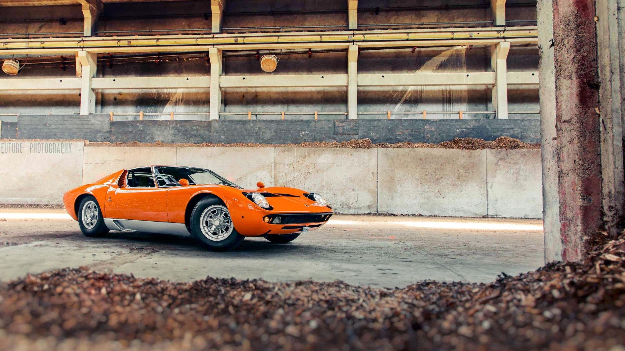 2050x1160 wallpaper lamborghini, miura s, orange HD, Widescreen, High, Desktop