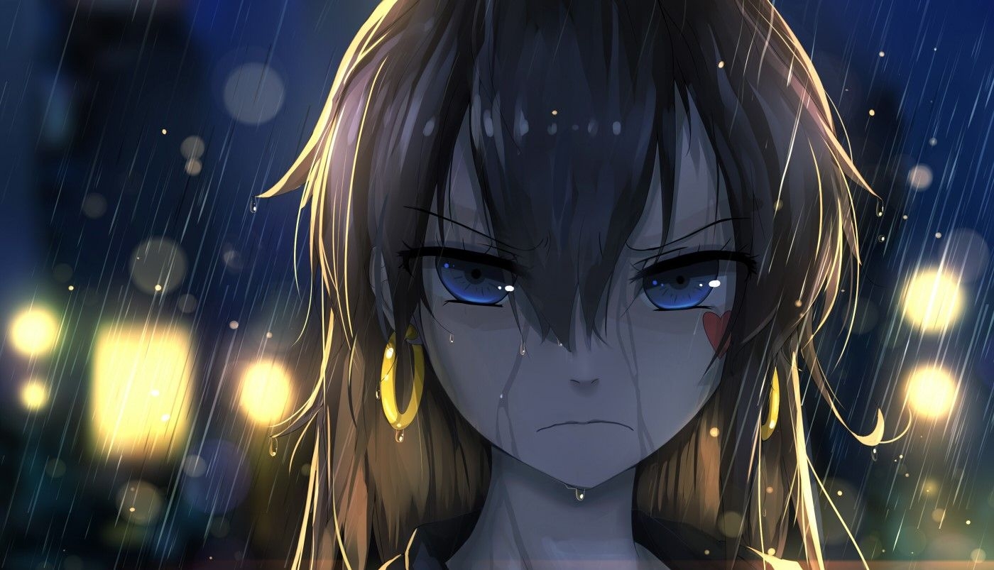 1400x810 Blue Eyes Anime Girl Best Wallpaper 21501, Desktop