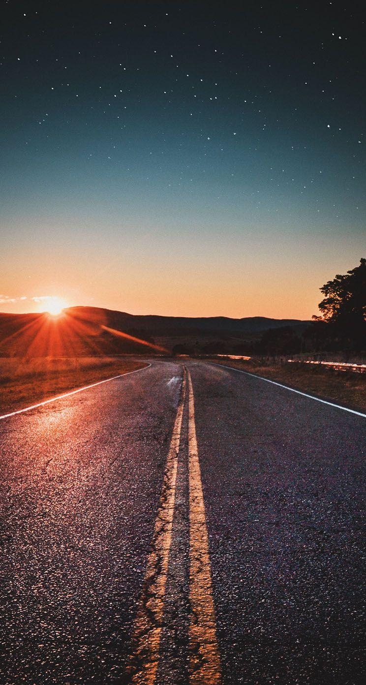 750x1400 road trip sunset iPhone Wallpaper, Phone