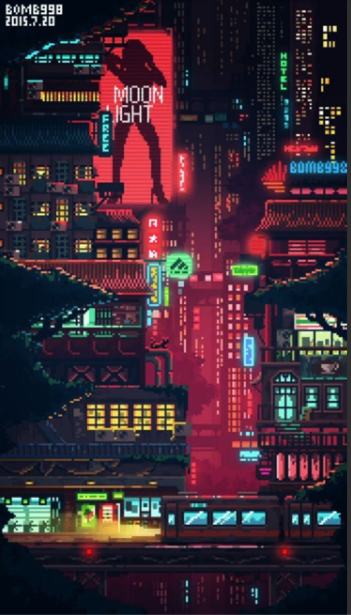 700x1230 Cyberpunk Pixel Art Wallpaper Free Cyberpunk Pixel Art Background, Phone