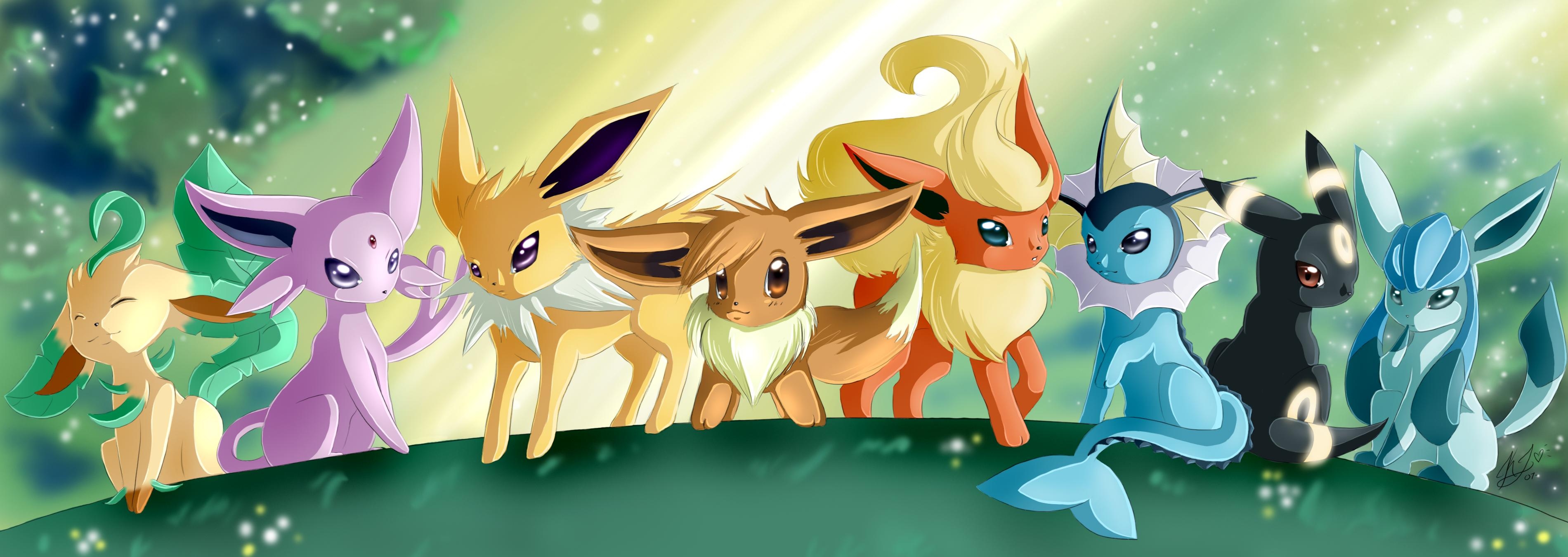 3800x1350 Free download Eevee Evolutions [] for your Desktop, Mobile & Tablet. Explore Cute Eevee Evolutions Wallpaper. Cute Eevee Evolutions Wallpaper, Eevee Evolutions Wallpaper, Pokemon Eevee Evolutions Wallpaper, Dual Screen