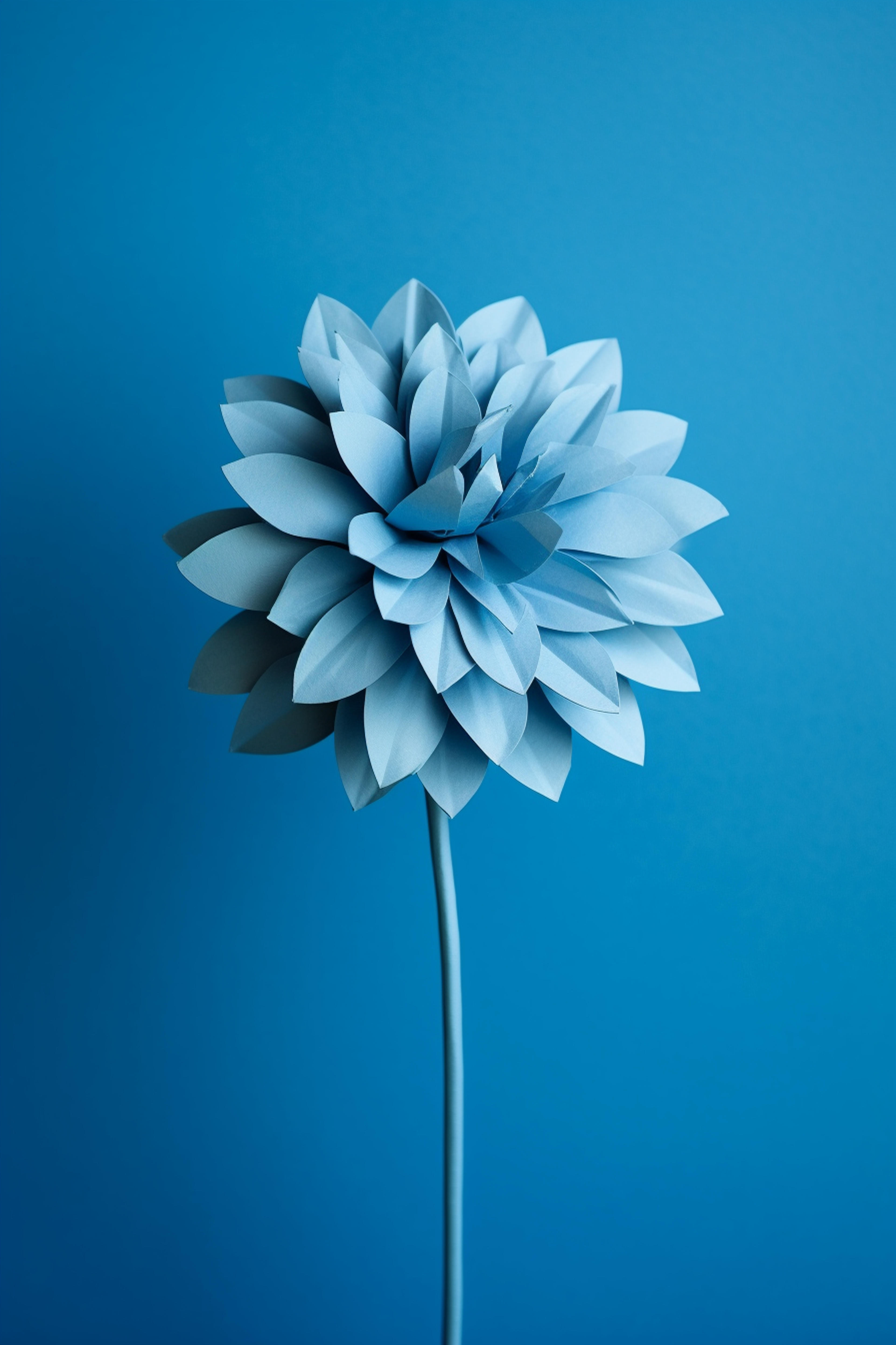 3840x5760 Single Blue Flower on Blue Background. Free AI Art Prompts, Phone