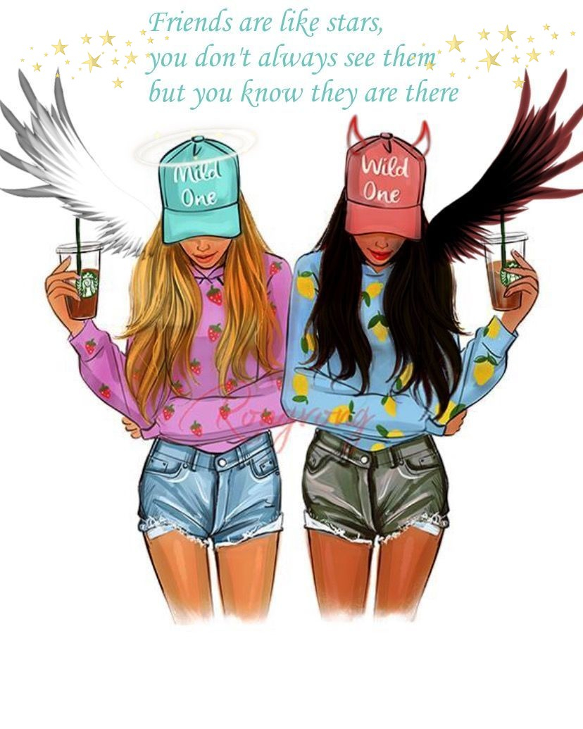 830x1040 Girls Friendship Ecards. Best Friends Cartoon, Bff Drawings, Drawings Of Friends, Phone