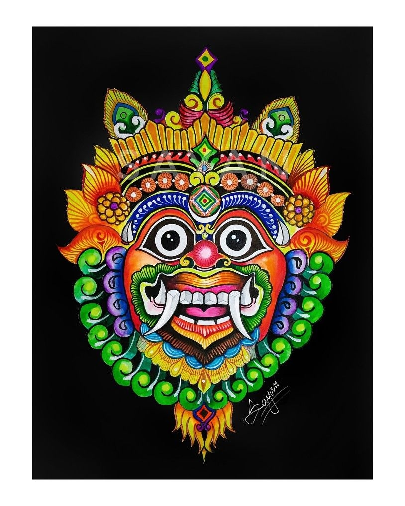 820x1020 Bali mask ll ASUR. Seni, Animasi, Desain, Phone