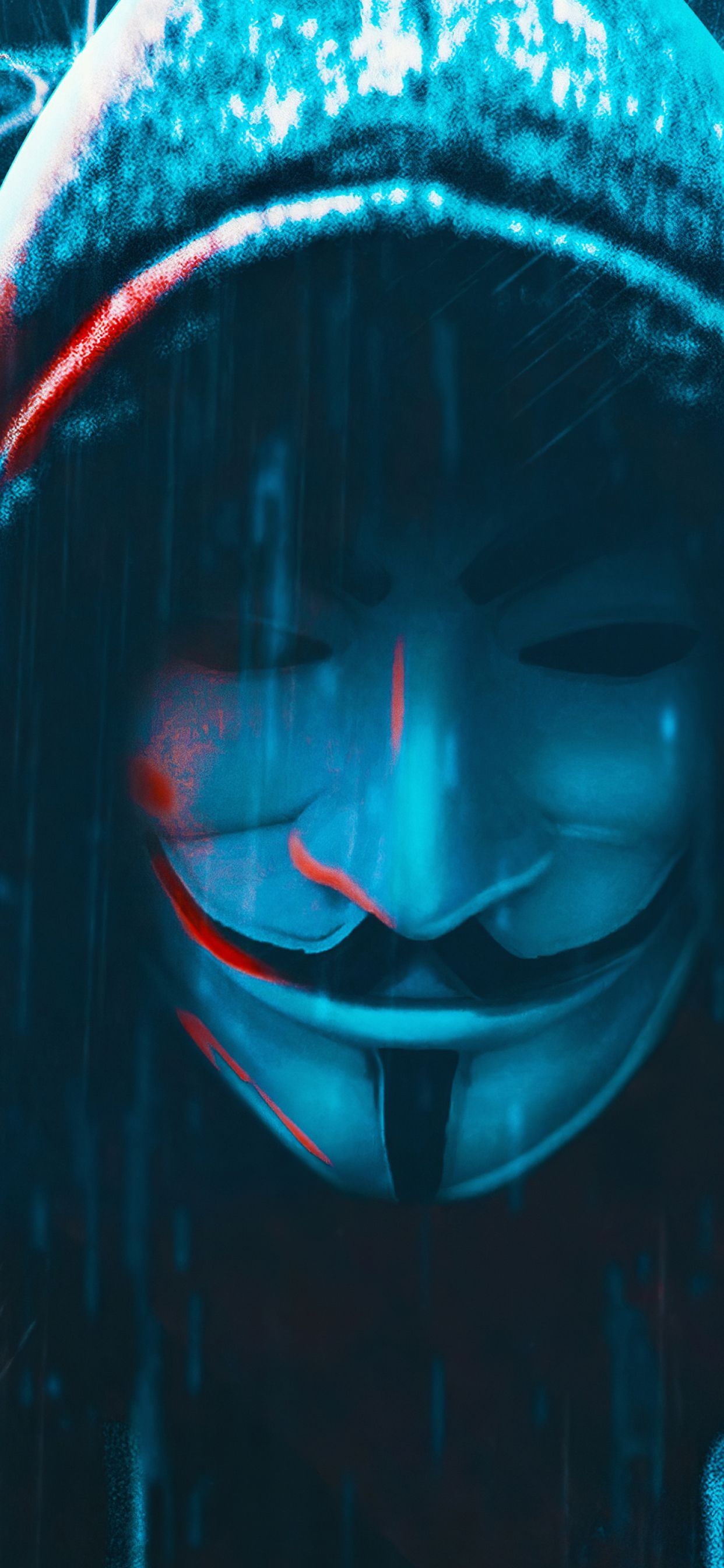 1250x2690 Anonymous 4K Hacker Mask iPhone XS MAX Wallpaper, HD, Phone