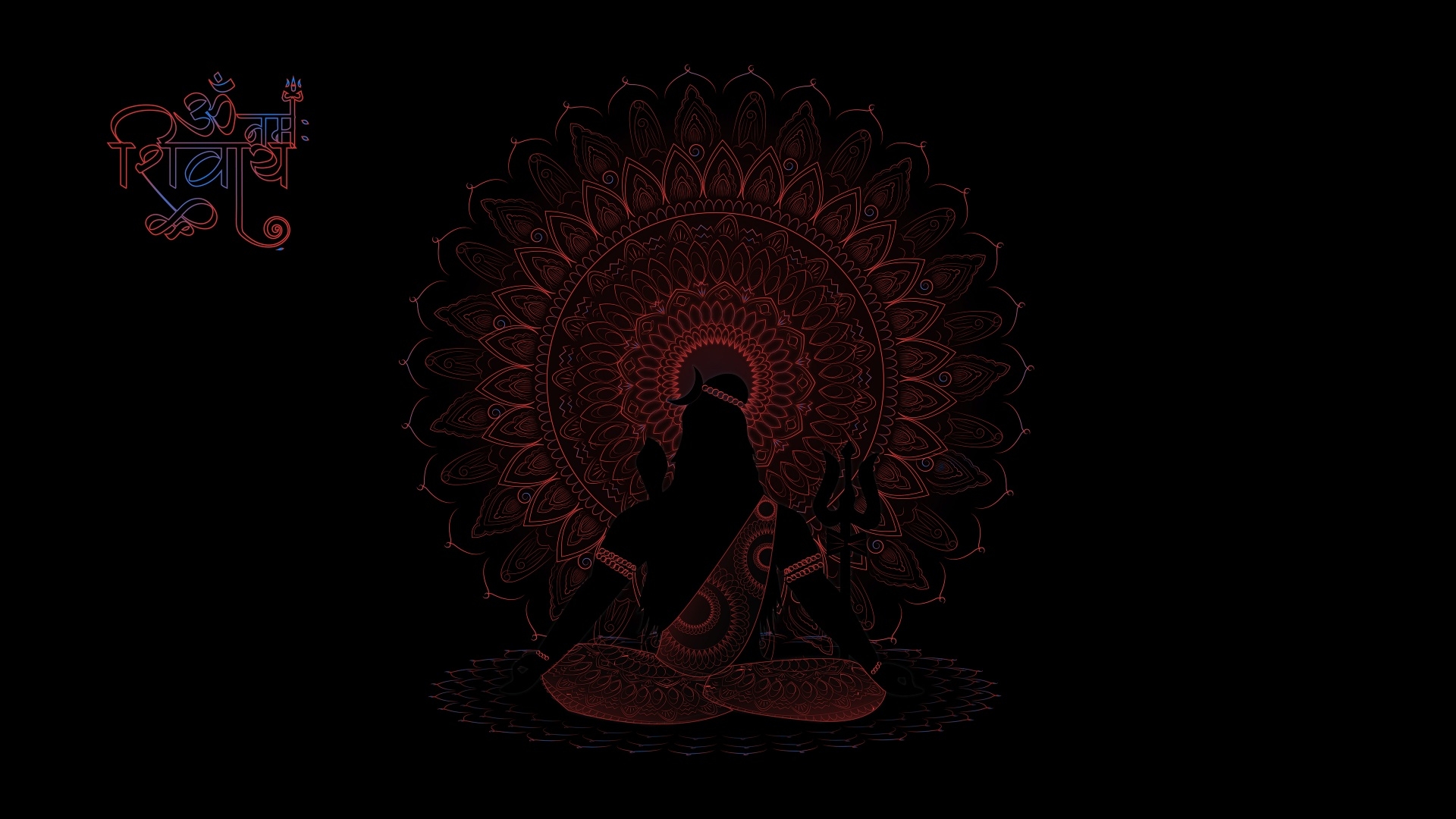 1920x1080 Lord Shiva Wallpaper 4K, AMOLED, Black background, Desktop