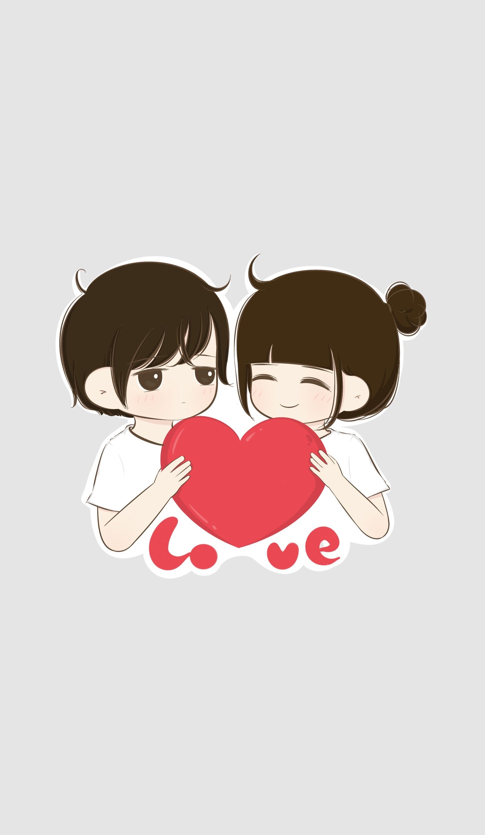 1600x2750 Love Couple Cartoon Wallpaper on.wallpaper.dog, Phone