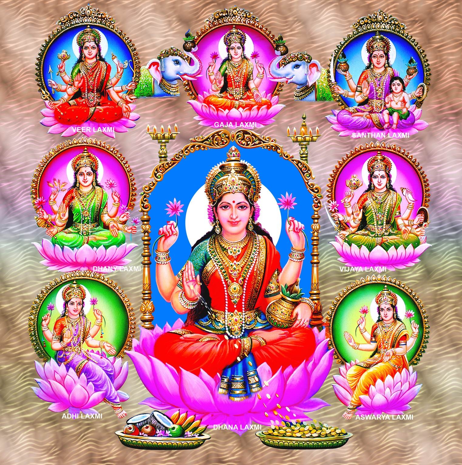 1530x1530 Goddess Ashta Lakshmi Picture Download. Hindu Devotional Blog, Phone