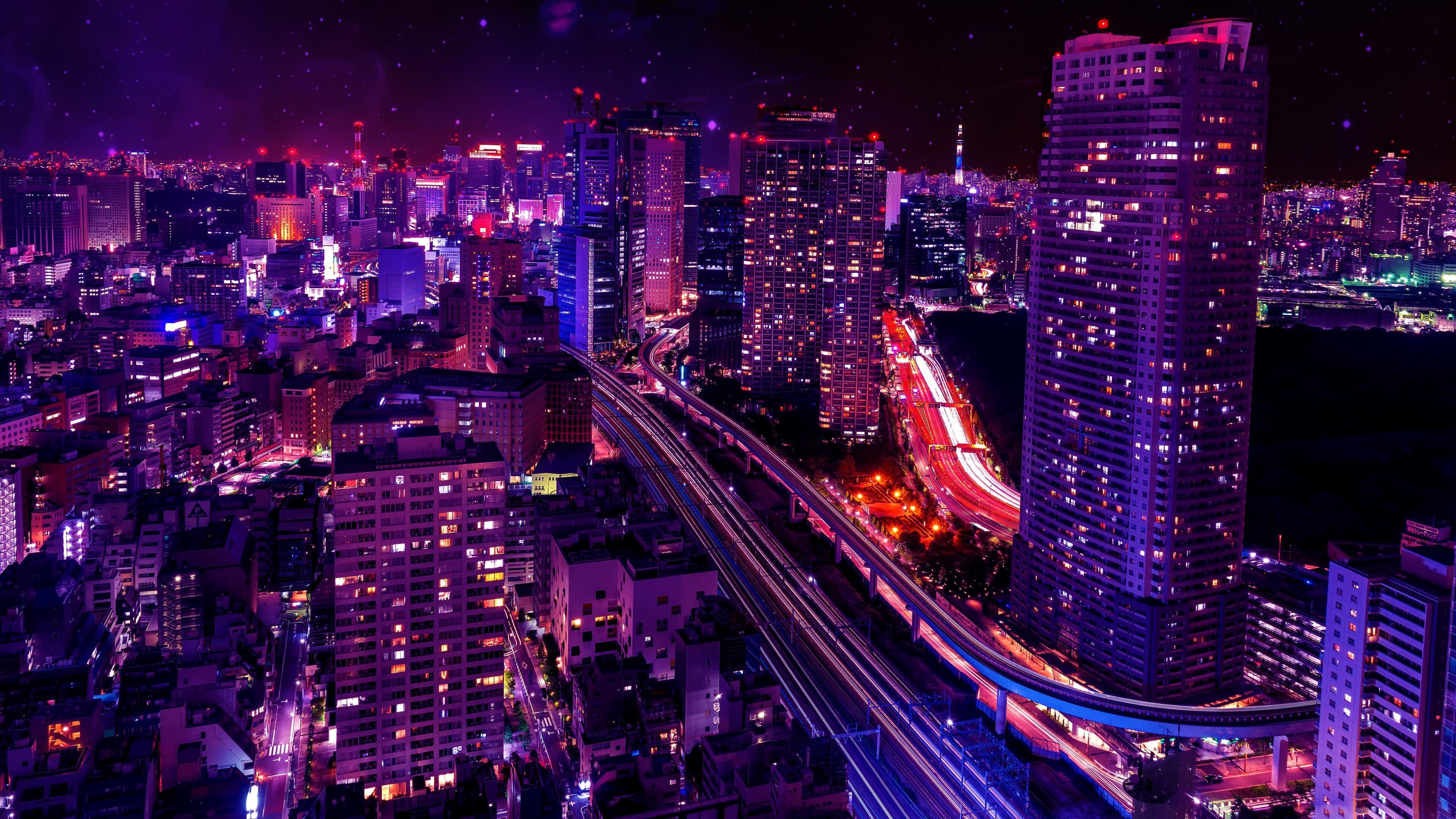 3840x2160 Japan At Night Wallpaper, Desktop