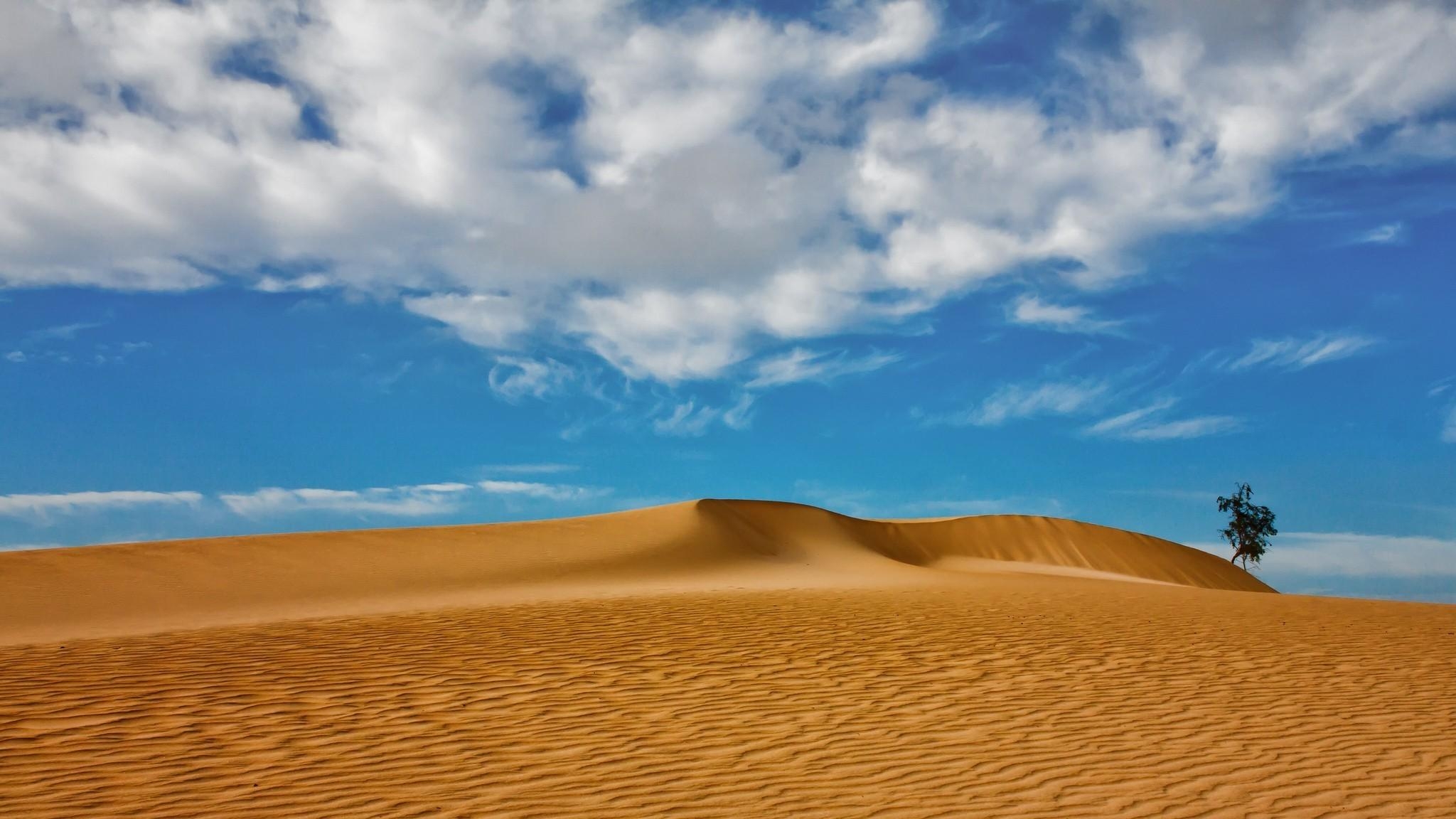 2050x1160 desert landscape dune sand clouds canary islands wallpaper, Desktop