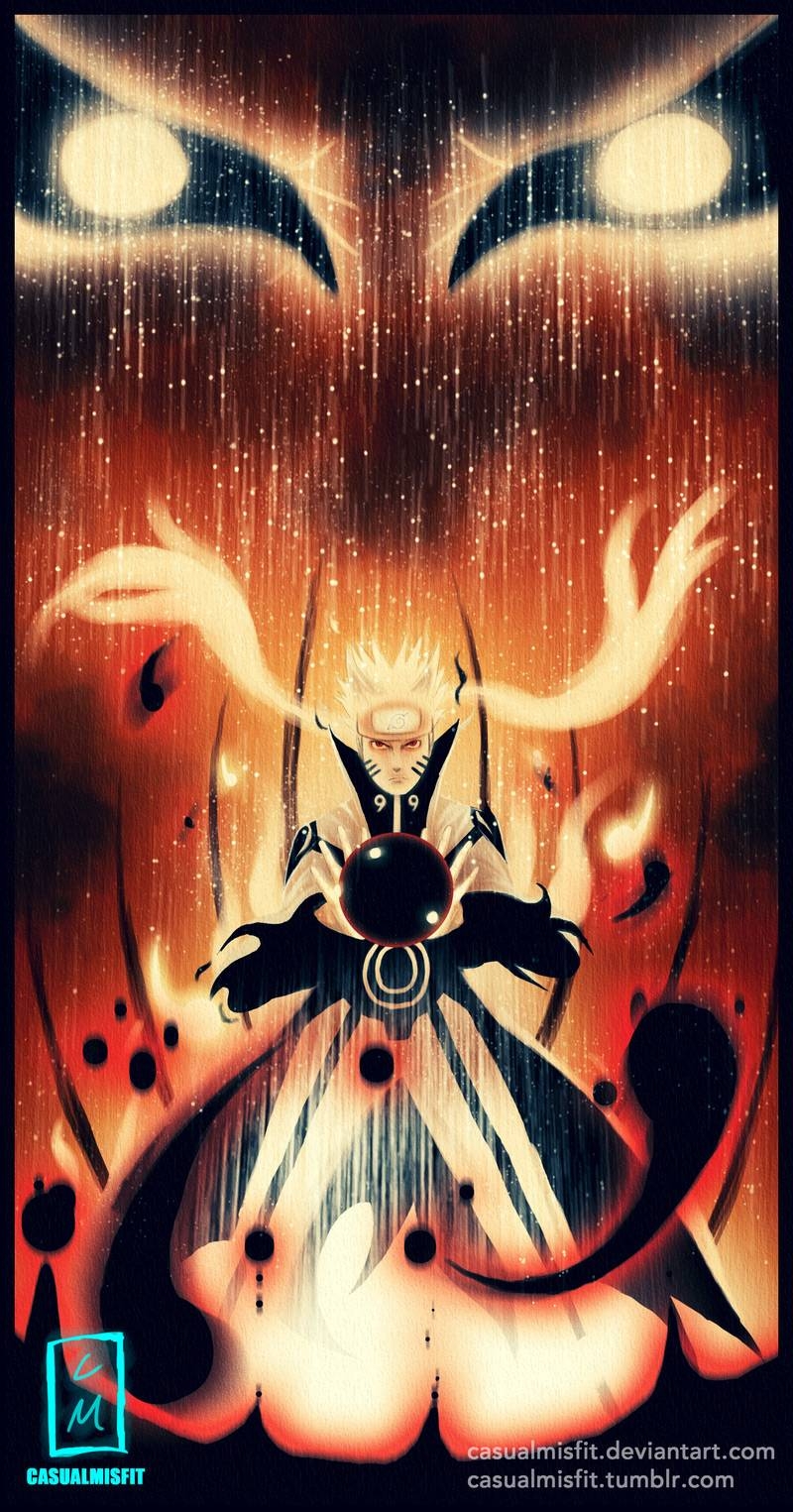 800x1530 Naruto Nine Tails Wallpaper, Phone