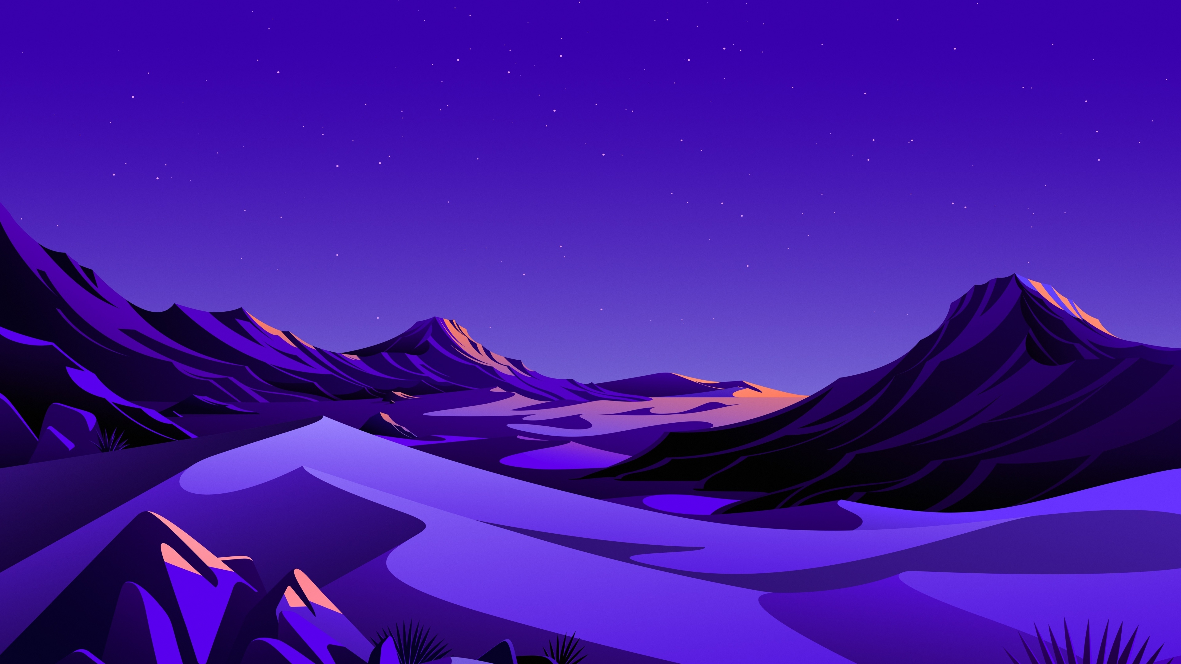 3840x2160 Mountains Wallpaper 4K, Rocks, Night, Nature, Desktop