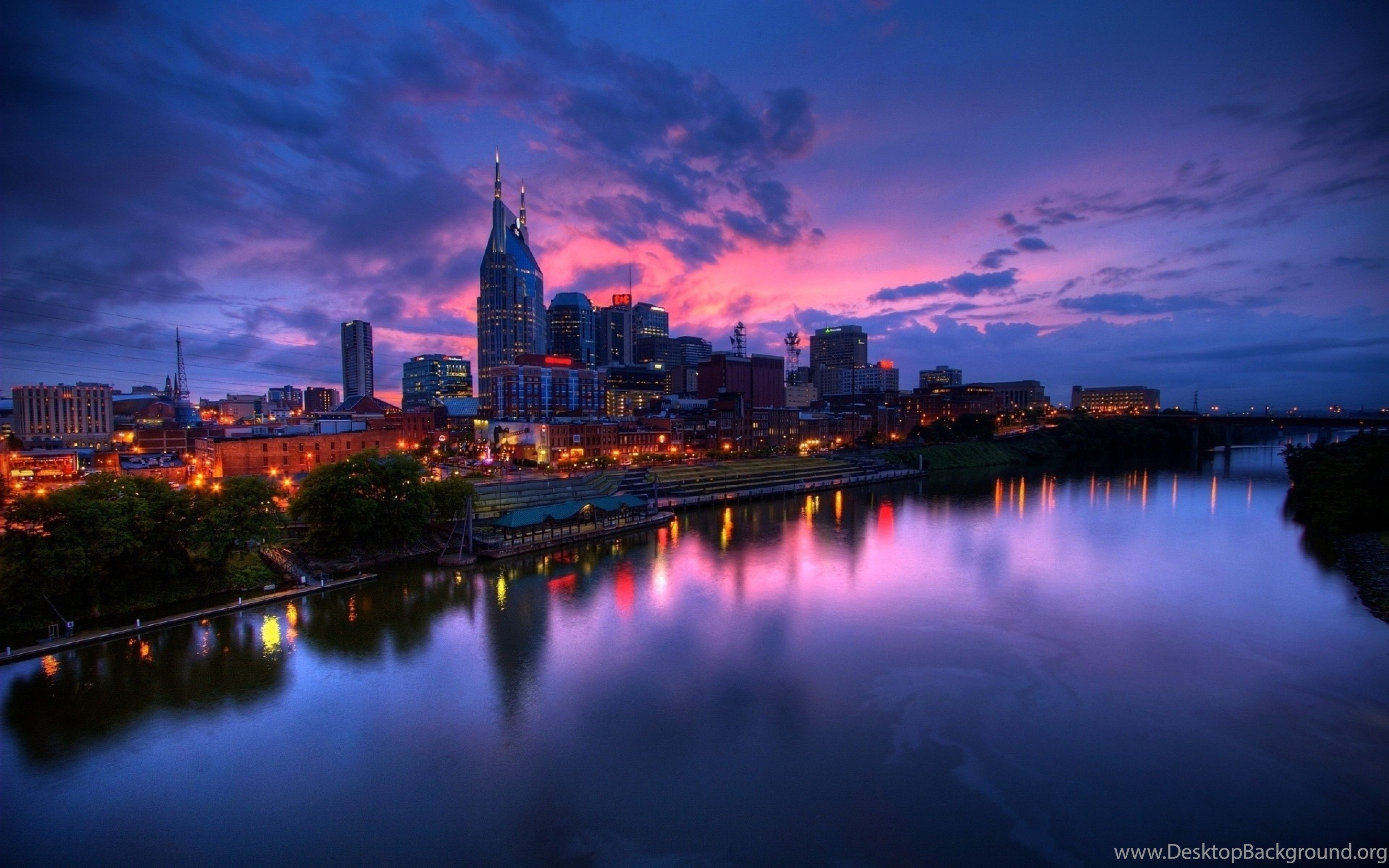 3840x2400 Download Wallpaper  Purple Sunset, City, Buildings. Desktop Background, Desktop