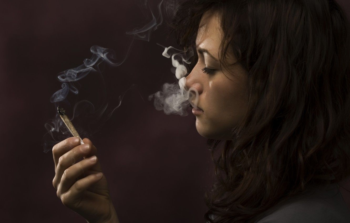 1340x850 Wallpaper smoke, woman, marijuana image for desktop, section, Desktop