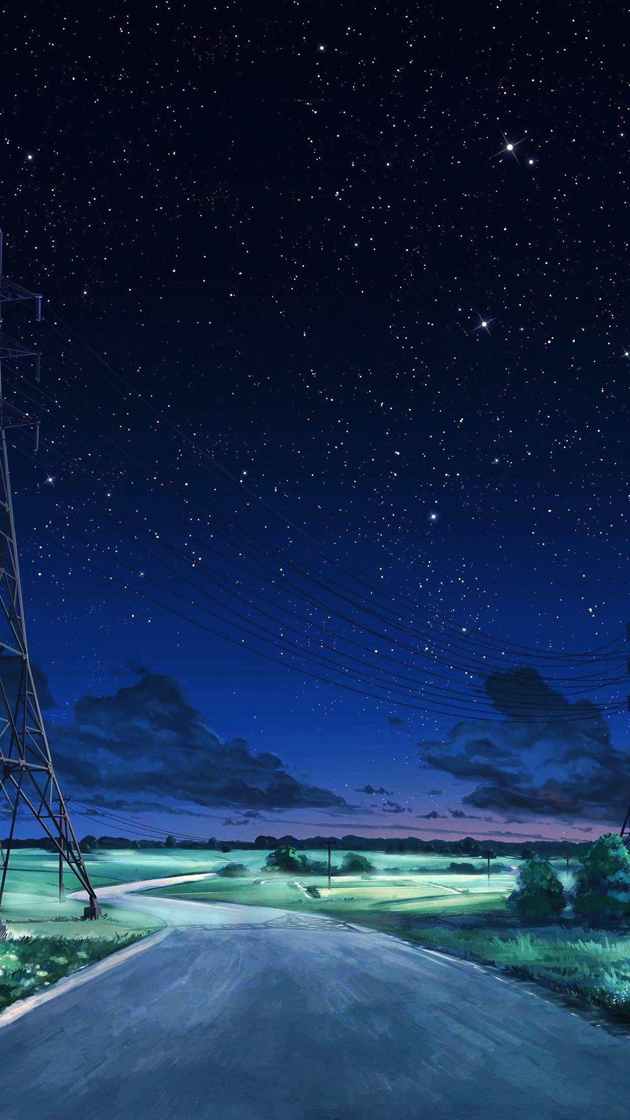 1250x2210 Anime Night Sky Wallpaper Free Anime Night Sky Background, Phone