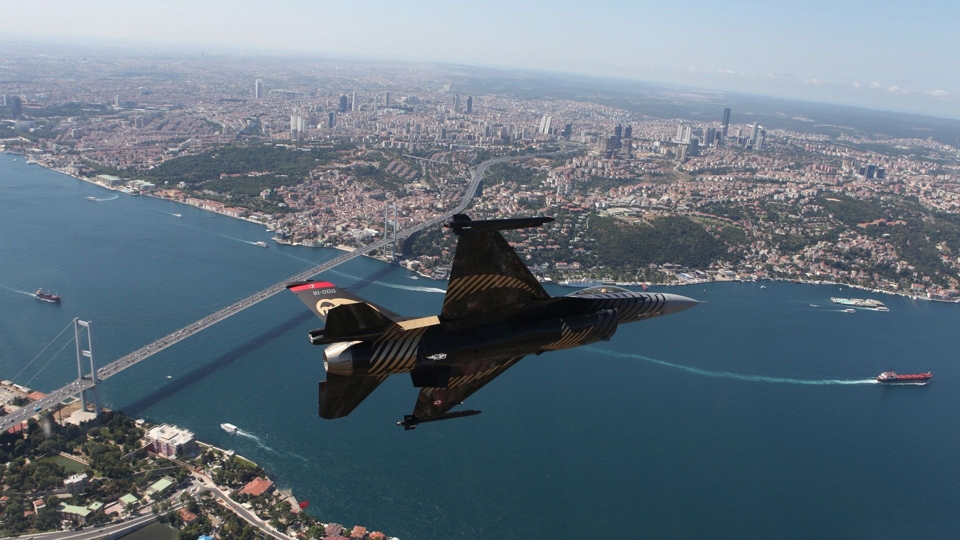 1920x1080 Istanbul, Turkey, Jet, Bosphorus.wallup.net, Desktop