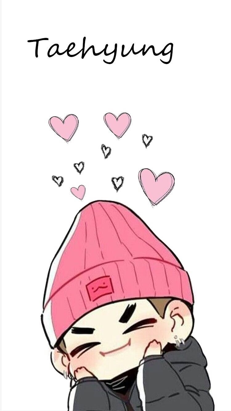 750x1340 Taehyung being cute. Bts desenho, Bts fanart, V chibi, Phone