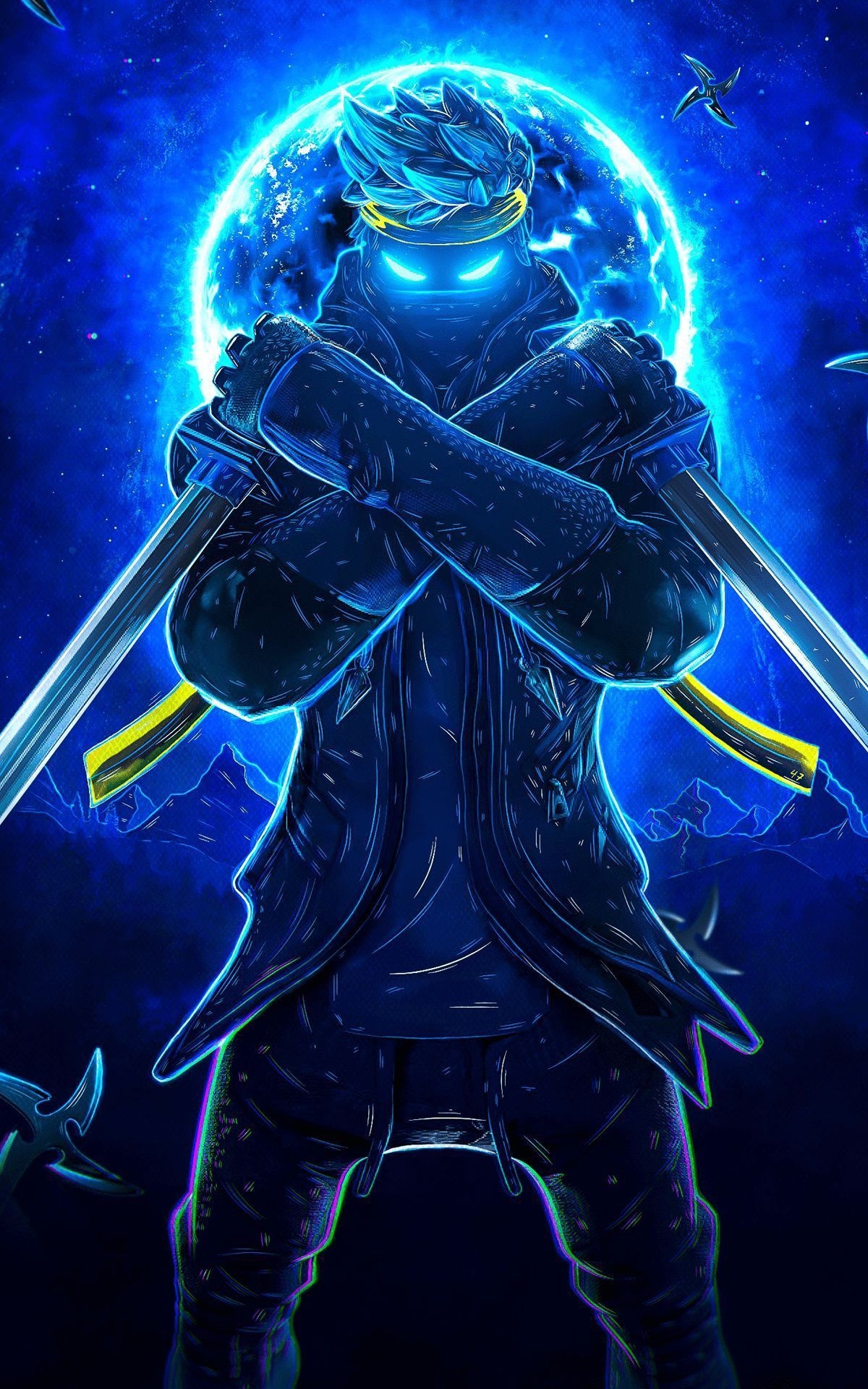 1200x1920 Blue ninja fortnite art ideas. fortnite, ninja, gaming wallpaper, Phone