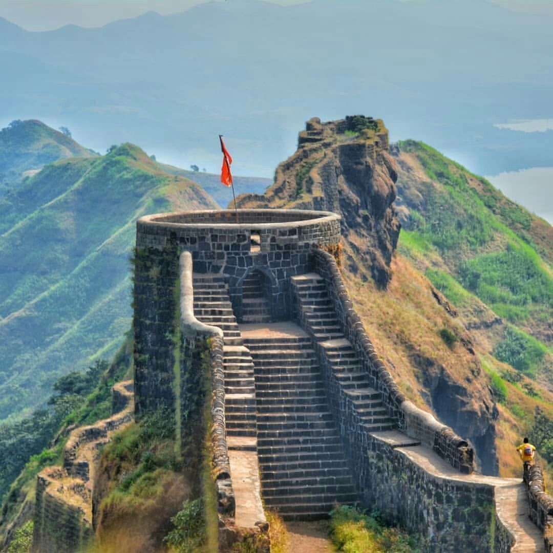 1080x1080 Rajgad Fort. Studio background image, Landscape scenery, Nature picture, Phone