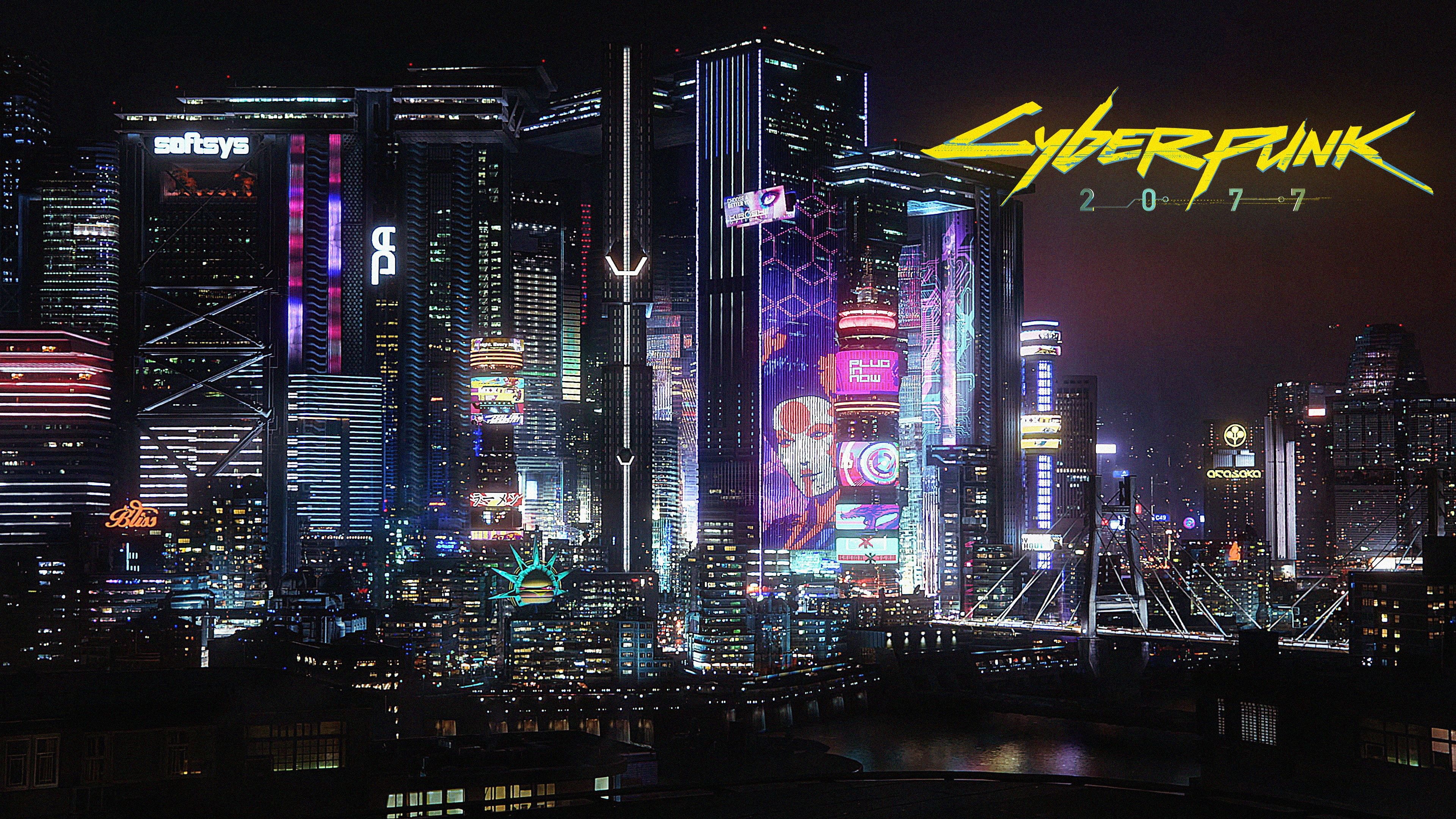 3840x2160 Cyberpunk 2077 #cyberpunk video game art #city #night city lights neon glow #bridge K #wallpaper #hdwallpaper #desktop. Pixel art, Cyberpunk, Cyberpunk 2077, Desktop