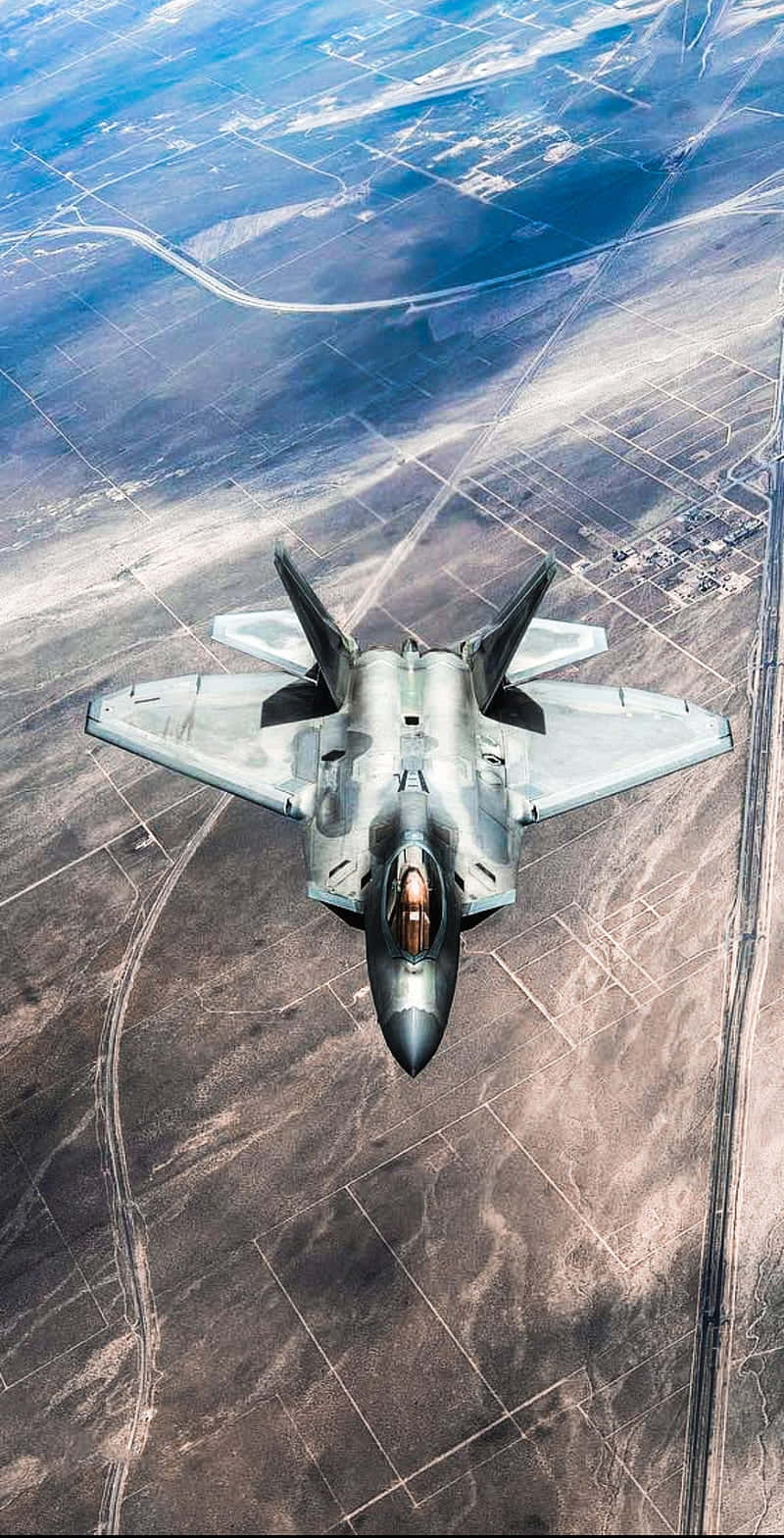 800x1570 Download F22 Raptor Overhead Shot Android Jumbo Jet Background, Phone