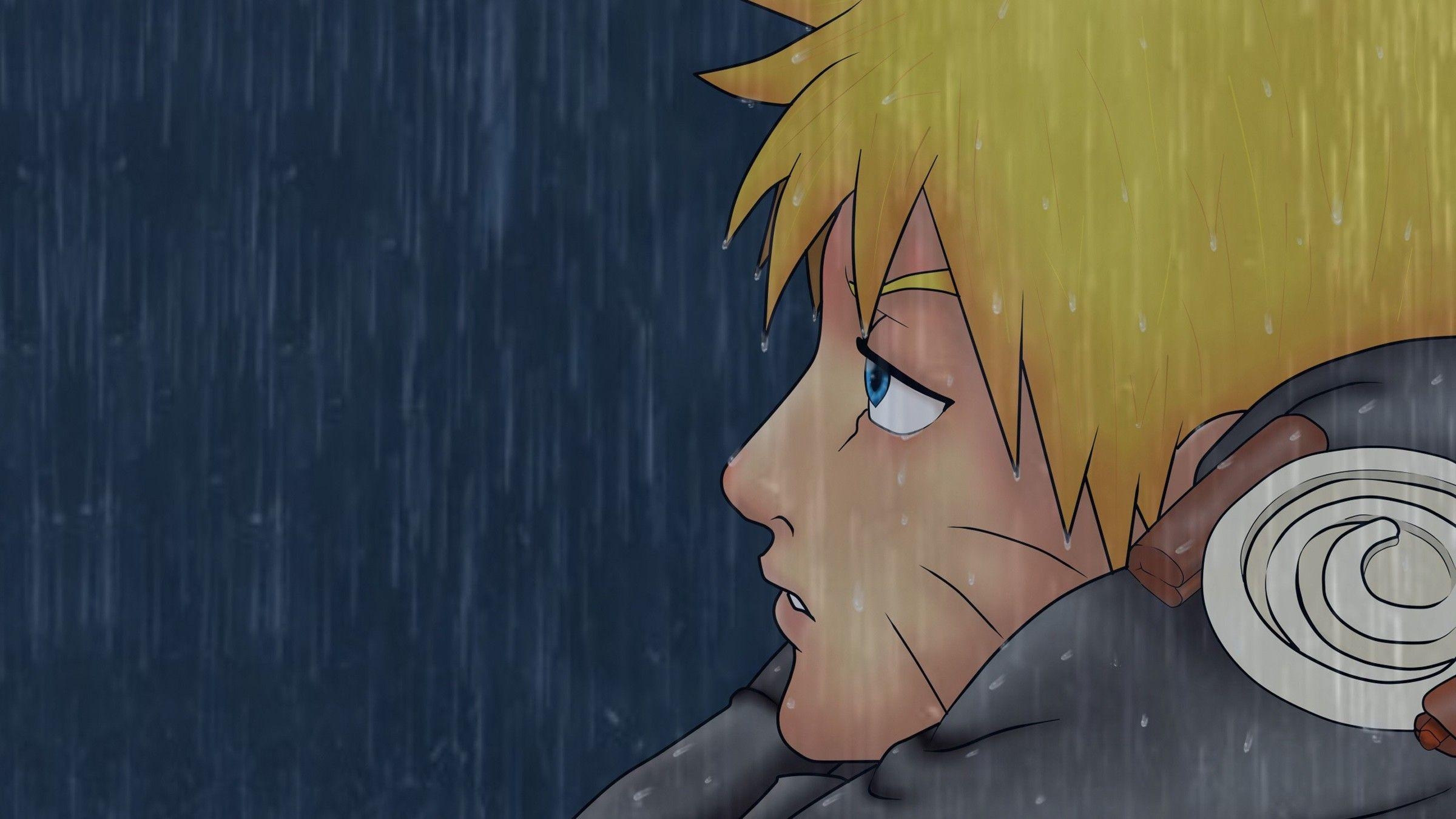 2400x1350 Boys uzumaki naruto sadness fan art whiskers wallpaper, Desktop