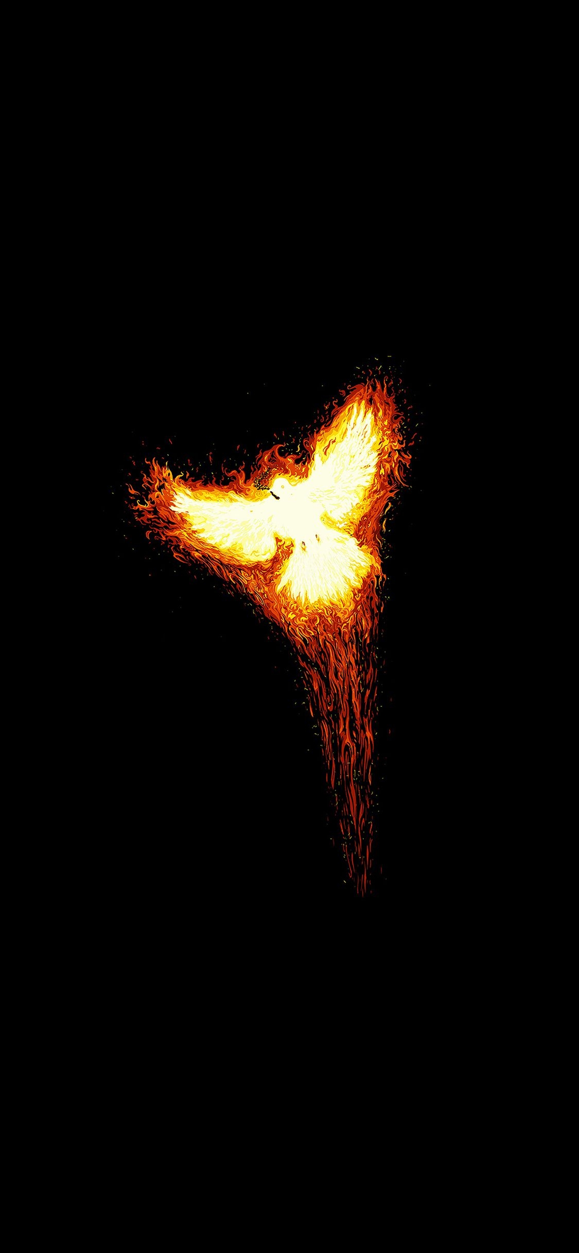 1130x2440 Phoenix New Year Bird Minimal Art, Phone