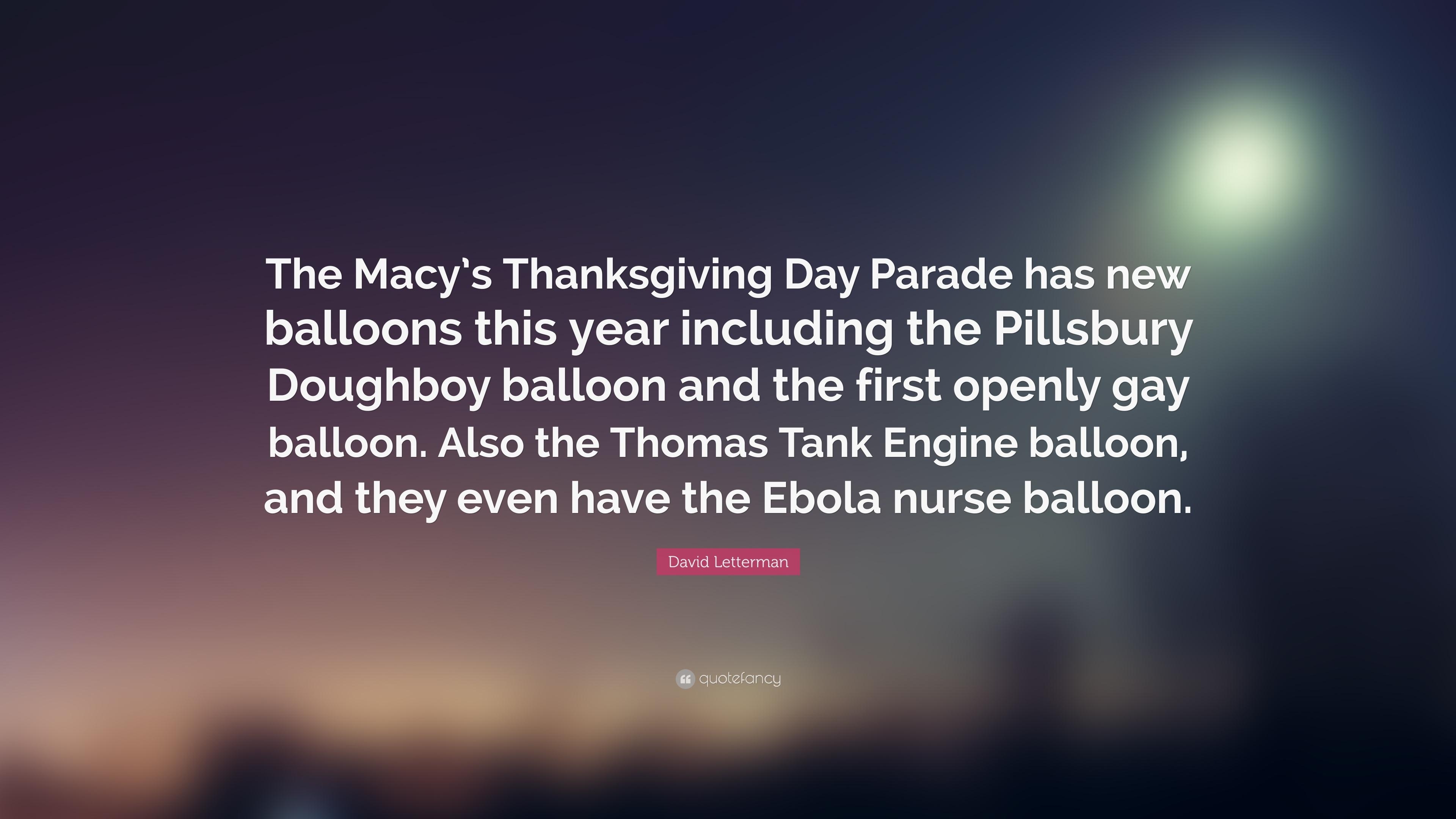 3840x2160 David Letterman Quote: “The Macy's Thanksgiving Day Parade has new, Desktop