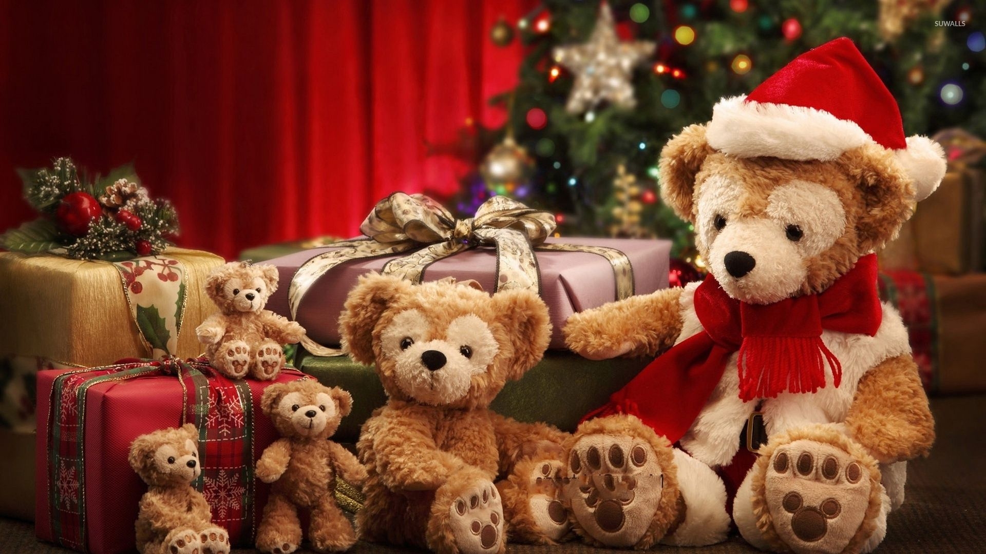 1920x1080 Teddy bears by the Chhristmas gifts wallpaper wallpaper, Desktop