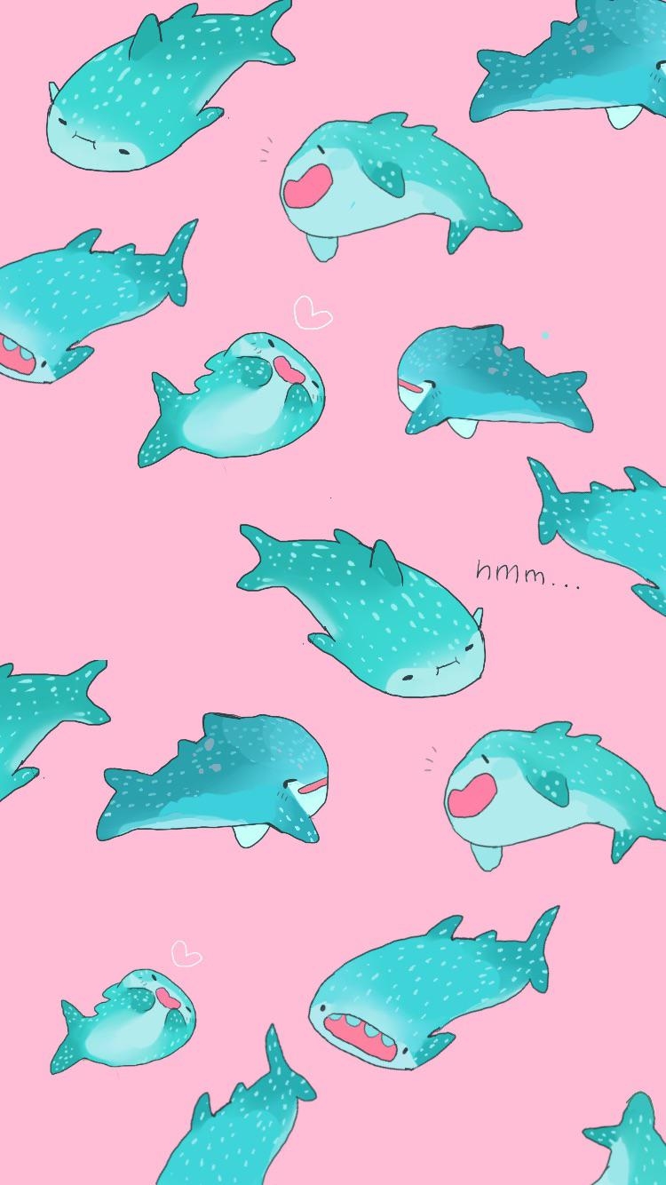 750x1340 Whale shark wallpaper I drew for fun, Phone