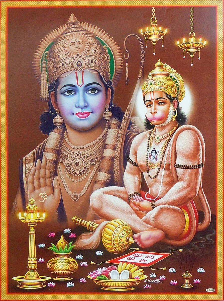 900x1200 Lord Rama with Bhakt Hanuman.5 x 15.5 in. Hanuman pics, Hanuman, Lord rama image, Phone