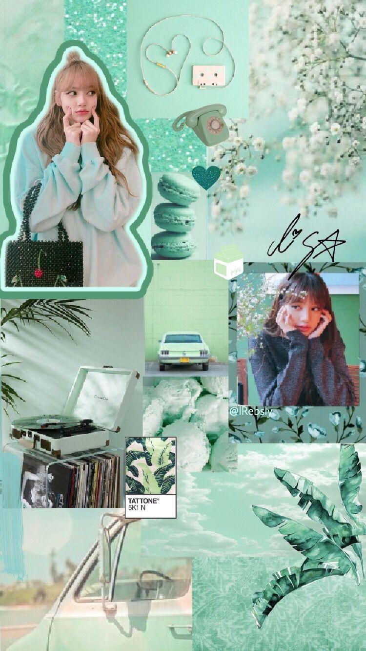 750x1340 lalisa#lisa#blackpink#bp#mint#green#wallpaper#aesthetic. Mint, Phone