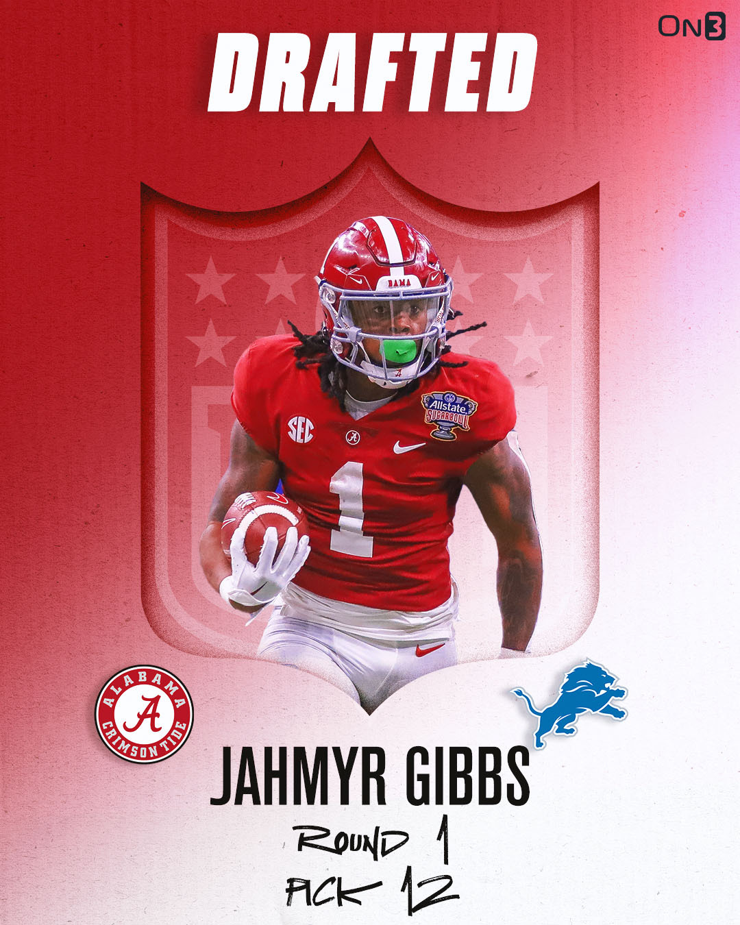 1080x1350 On3 Detriot Lions select Alabama RB Jahmyr Gibbs with the 12th pick in the 2023 NFL Draft, Phone