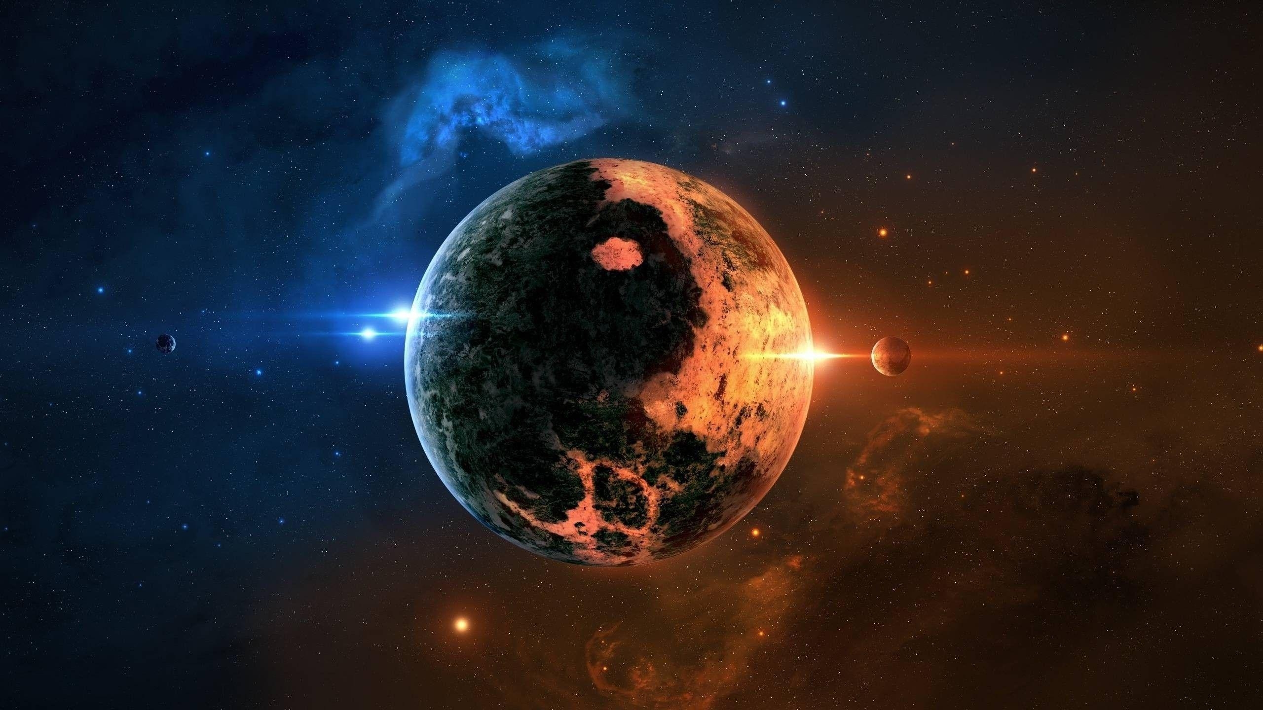 2560x1440 space Art, Planet, Space, Yin And Yang Wallpaper HD / Desktop, Desktop