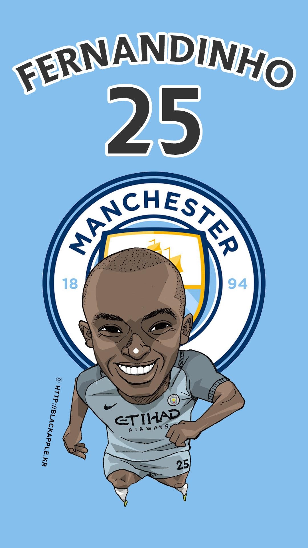 1080x1920 BlackApple. Manchester City FC Fan Art 17 Season Fernandinho, Phone