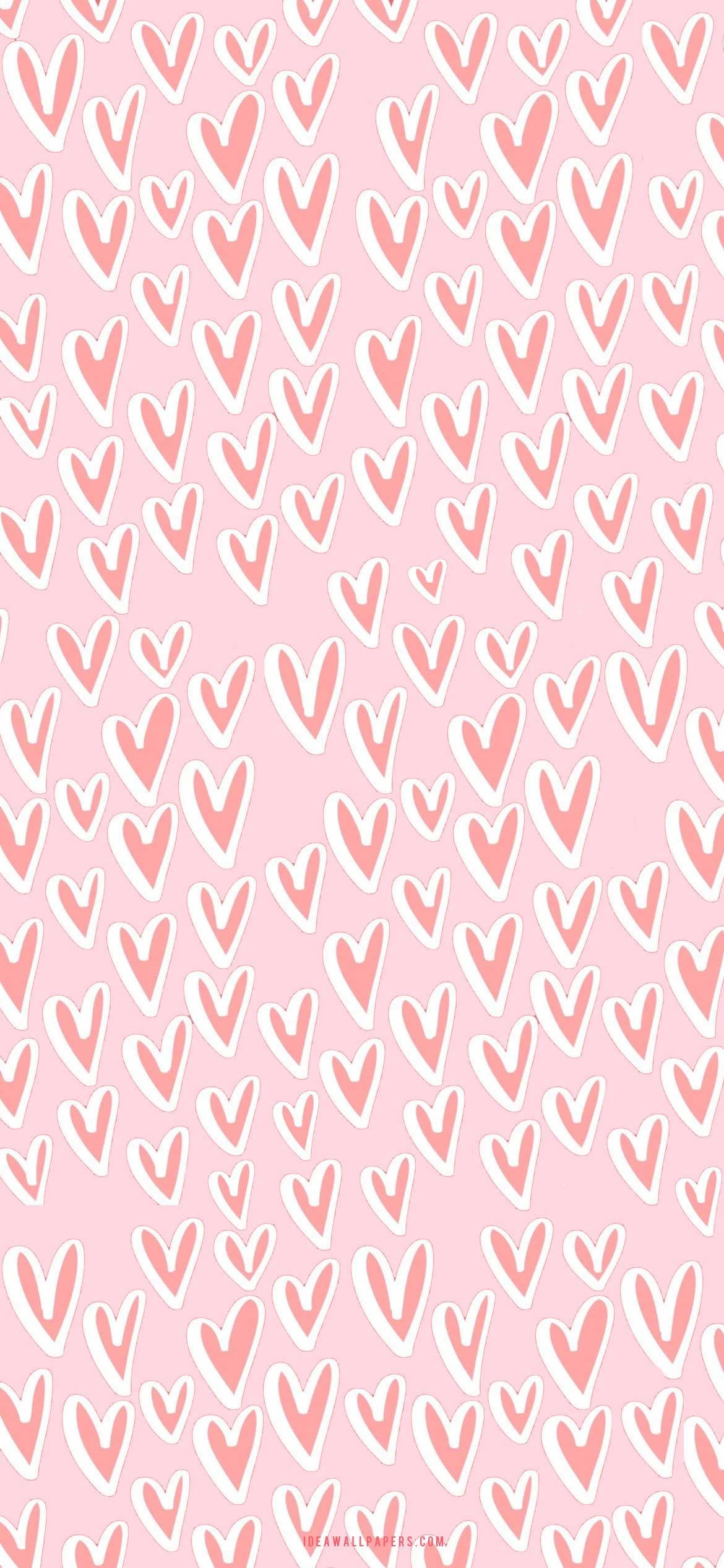 1170x2540 Peach Hearts Valentine's day wallpaper Wallpaper, Phone