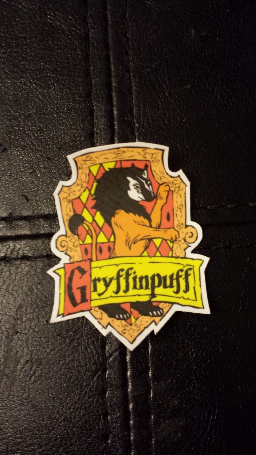 850x1500 Gryffinpuff Cross House Crest Vinyl Sticker. Harry Potter, Phone