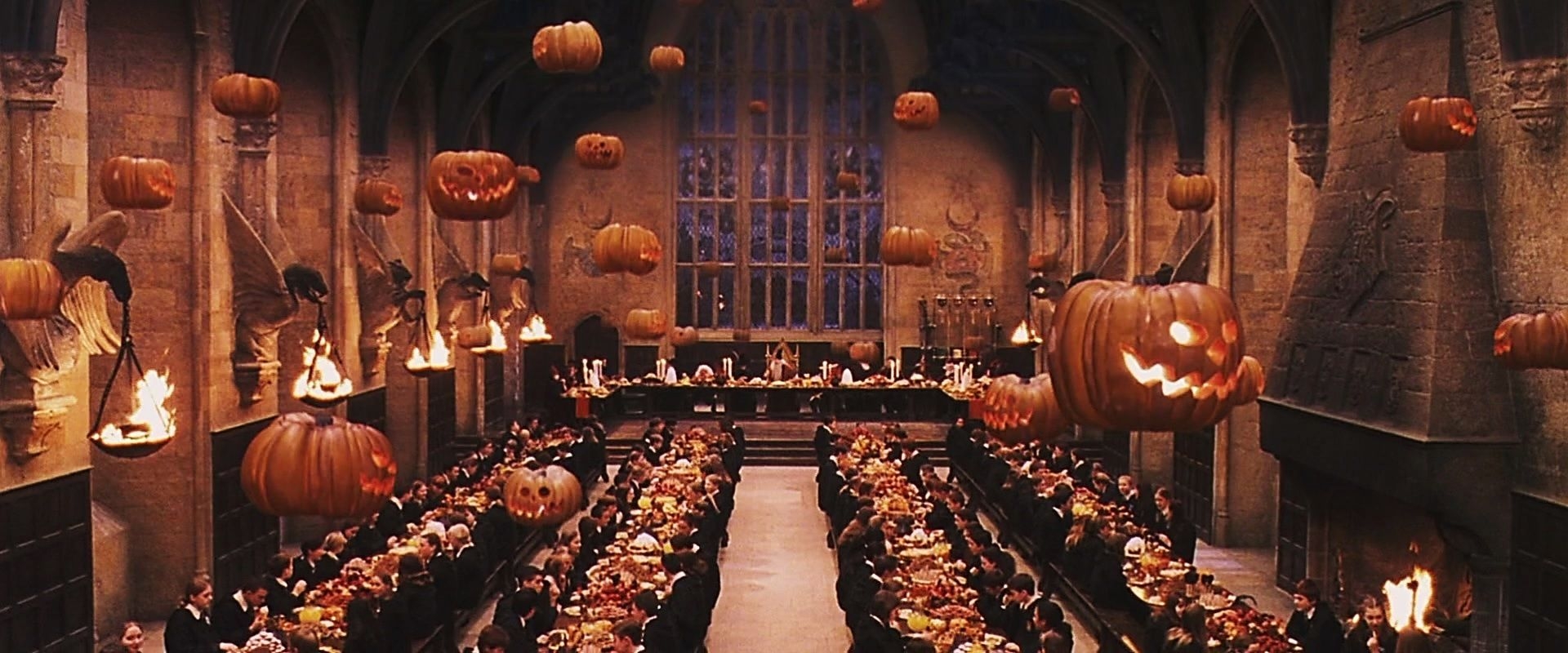 1920x800 Halloween At Hogwarts Wallpaper, Dual Screen