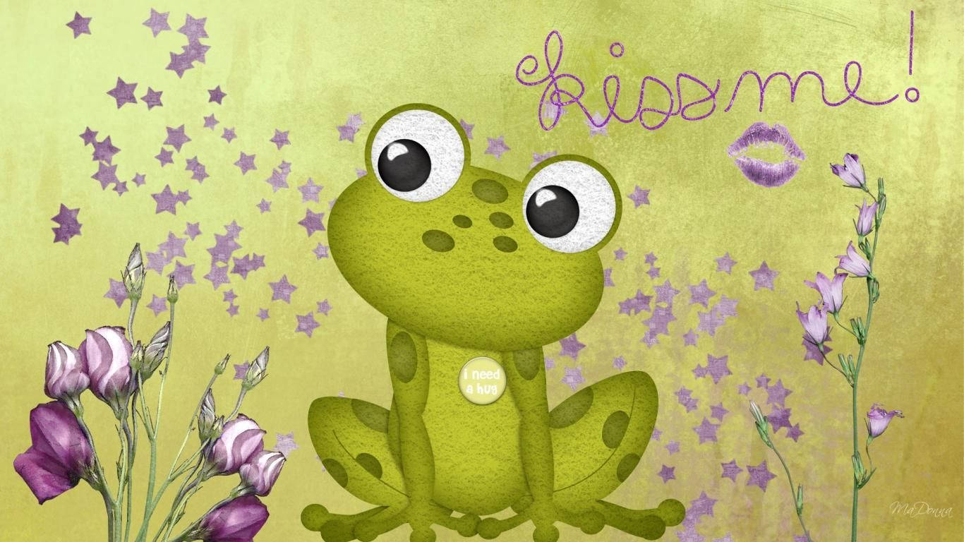 1370x770 Free Kawaii Frog HD Wallpaper, Desktop